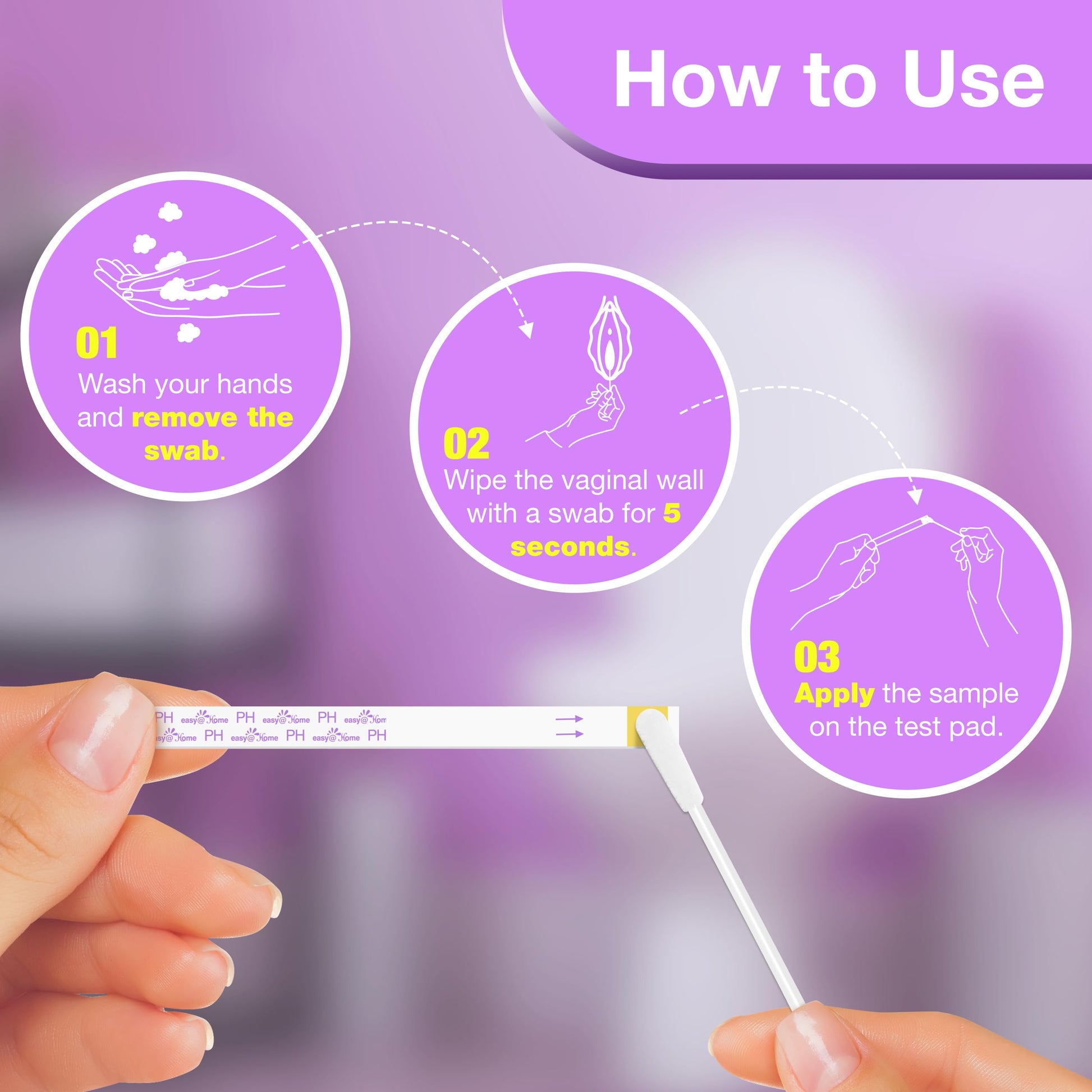 Easy@Home Vaginal pH Test -30 Strips | BV Test Kit at Home for Women | Yeast Infection Test + pH Balance - AB Mystery