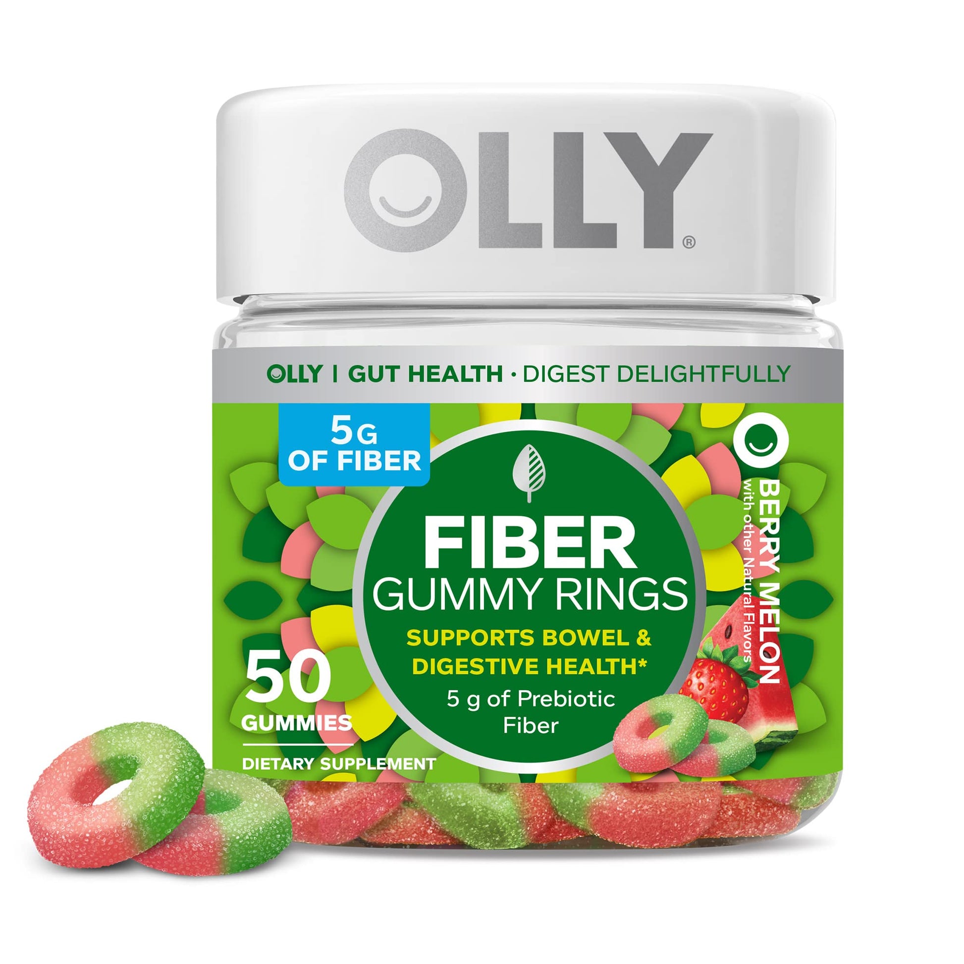OLLY Fiber Gummy Rings, 5g Prebiotic Fiber, FOS (Fructo-oligosaccharides), Digestive - AB Mystery