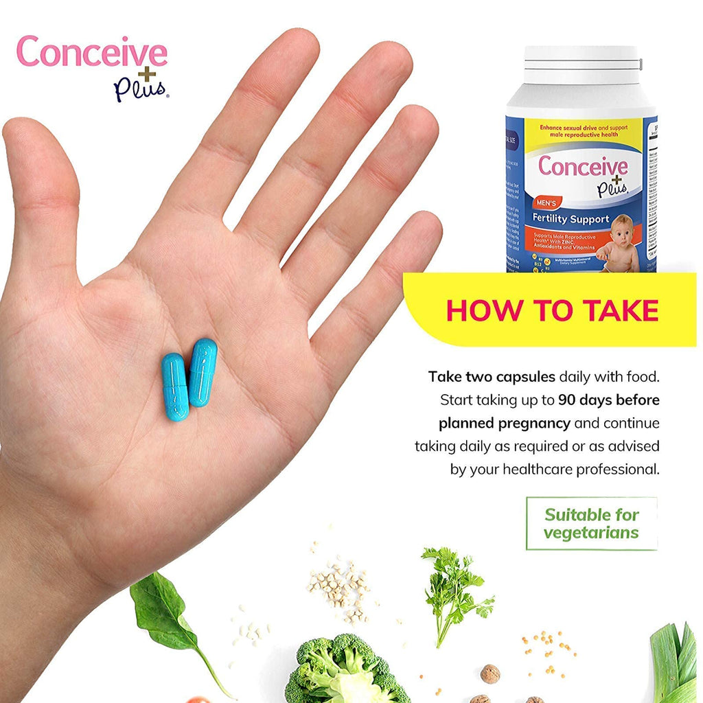 CONCEIVE PLUS Mens Fertility Bundle, Fertility Vitamins 60 Count and Fertility Lubricant 2.5 Ounce CONCEIVE PLUS