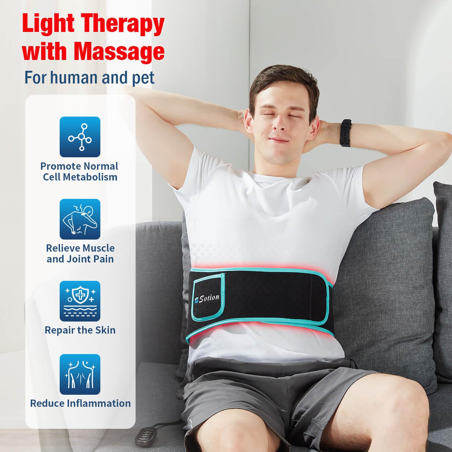 Sotion Red Light Therapy Belt with Massage-Red Light Therapy for Body&Near Infrared Light Therapy - AB Mystery