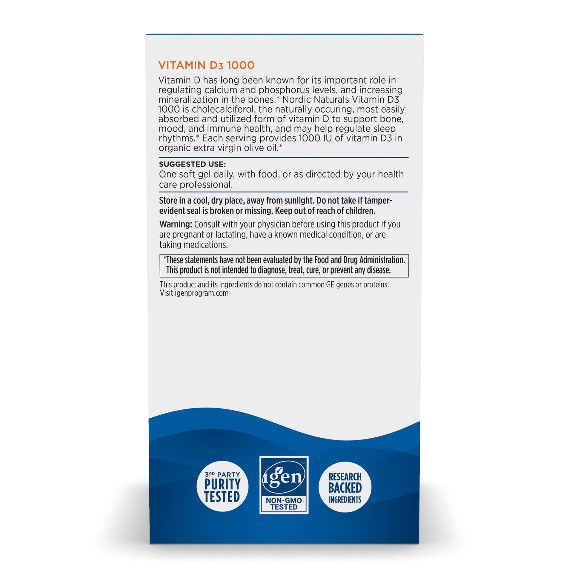 Nordic Naturals Vitamin D3 1000, Orange - 120 Mini Soft Gels - 1000 IU Vitamin D3 - AB Mystery