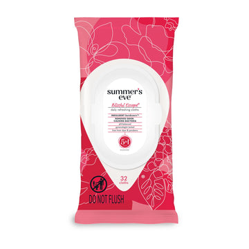 Summer's Eve Blissful Escape Daily Refreshing Feminine Wipes, Removes Odor, pH balanced, 32 Count