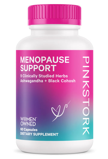 Pink Stork Menopause Supplements for Women - 9 Clinically-Studied Herbs for Perimenopause