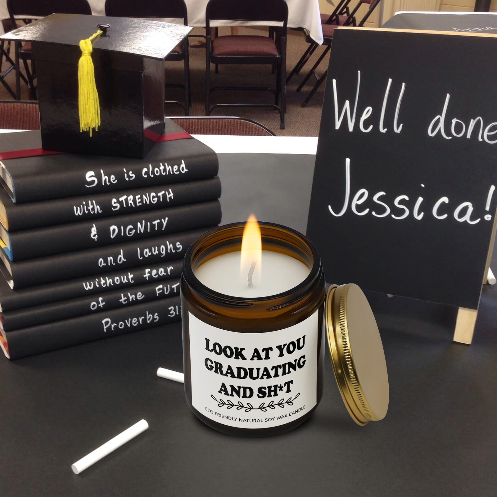 Joyseller Funny Graduation Gift for Her/Him, Look at You Graduation Candles for Party Decorations - AB Mystery
