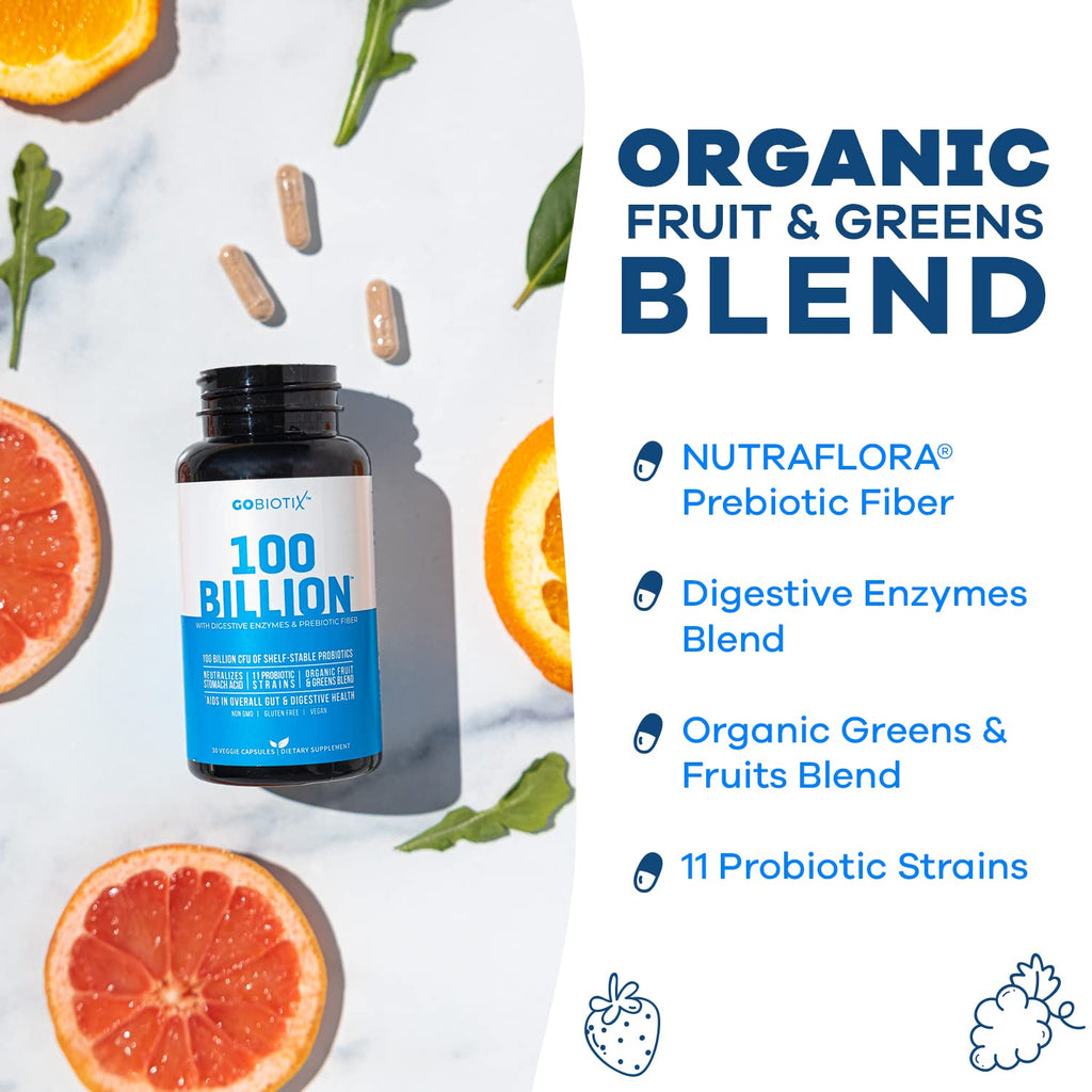 100 Billion - Probiotics and Prebiotics Supplement Pills - Digestive Enzymes and Prebiotic - AB Mystery