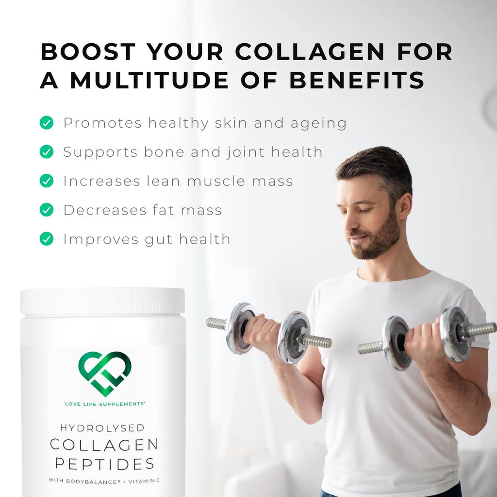 BODYBALANCE® Collagen Powder by LLS - Hydrolysed Bovine Collagen Peptides Types 1 & 3 with Vitamin C - Joint, Ligament - AB Mystery
