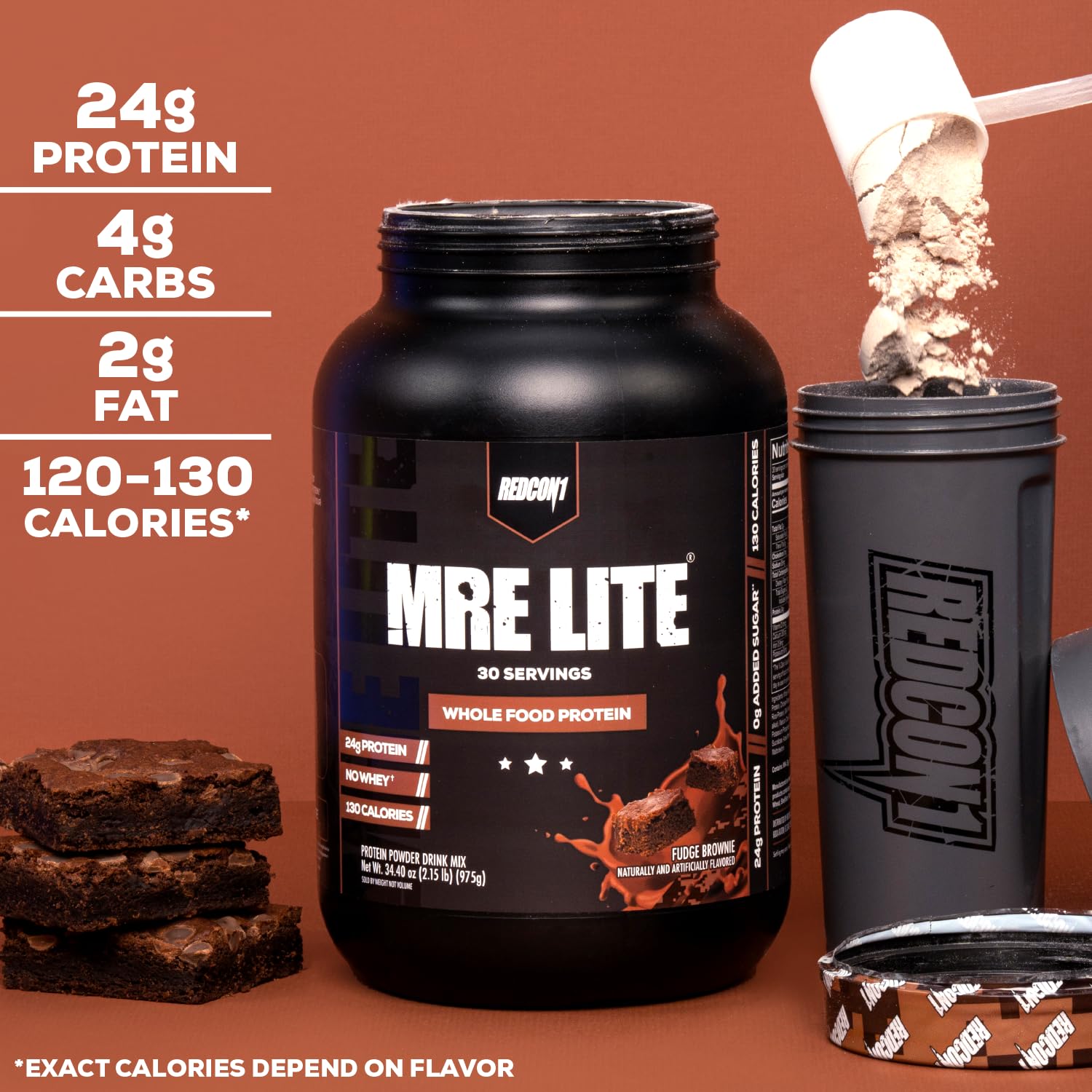 REDCON1 MRE Lite Whole Food Protein Powder, Cookies N' Cream - Low Carb & Whey - AB Mystery