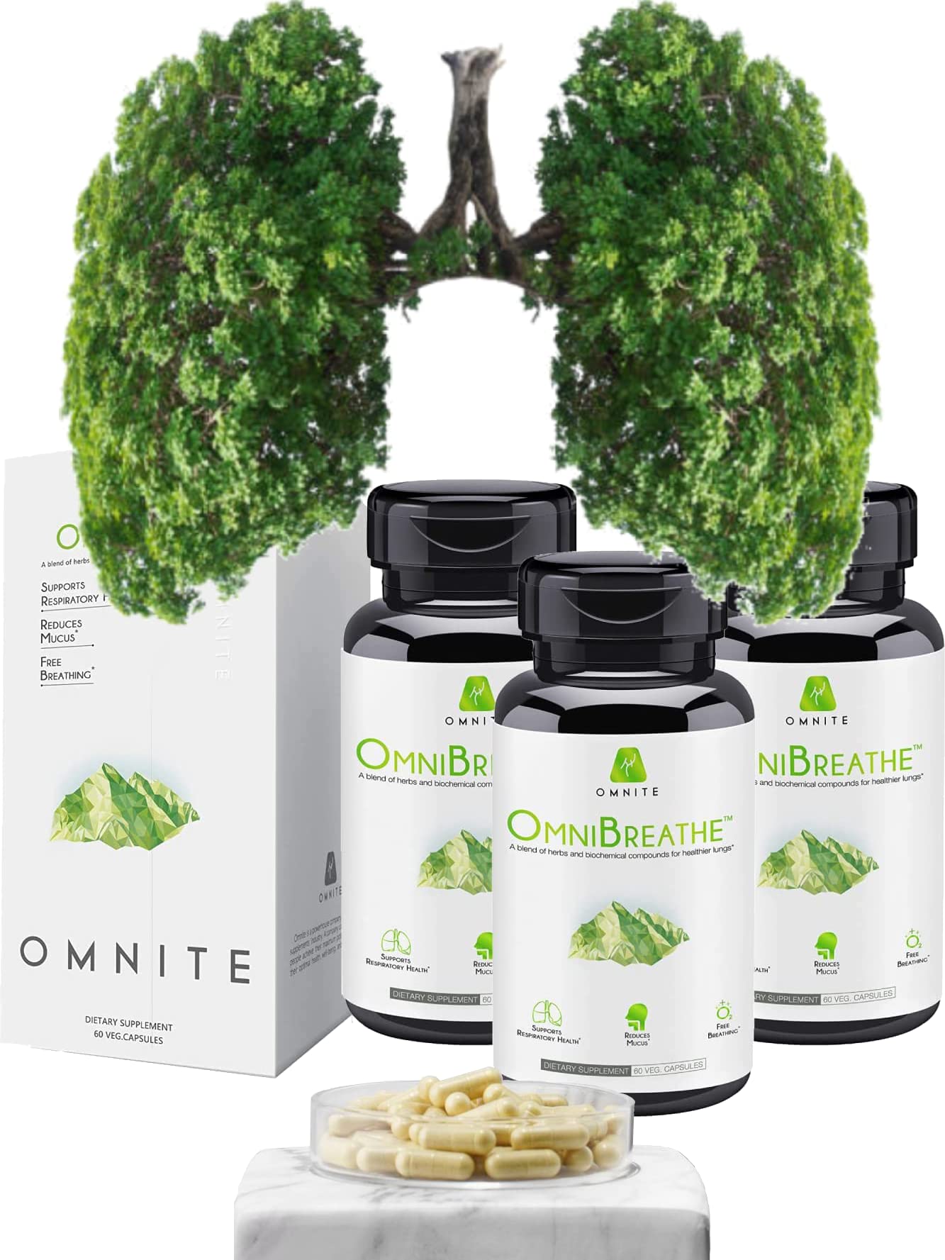 OmniBreathe for Lung Cleanse Detox Respiratory Wellness - Help Reduce Mucus & Cough for All Kinds - AB Mystery