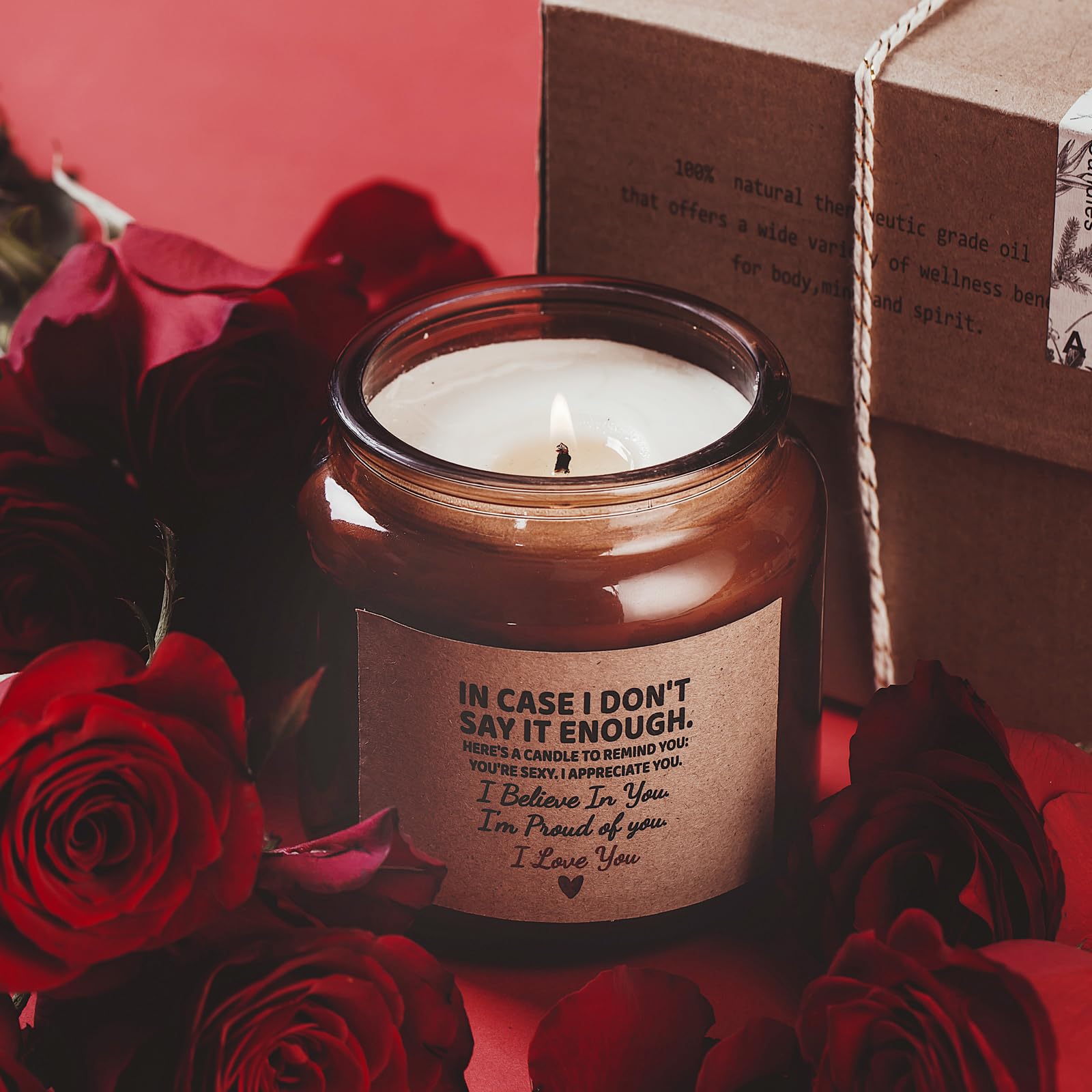 Candle Amber Moss Scented, Valentines Day Gifts for Her Girlfriend Wife, Romantic Anniversary - AB Mystery