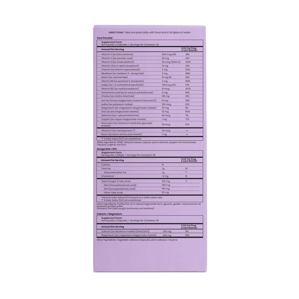 Perelel 2nd Trimester Prenatal Pack - Daily Pregnancy Vitamins - Omega DHA Prenatal Vitamins Perelel