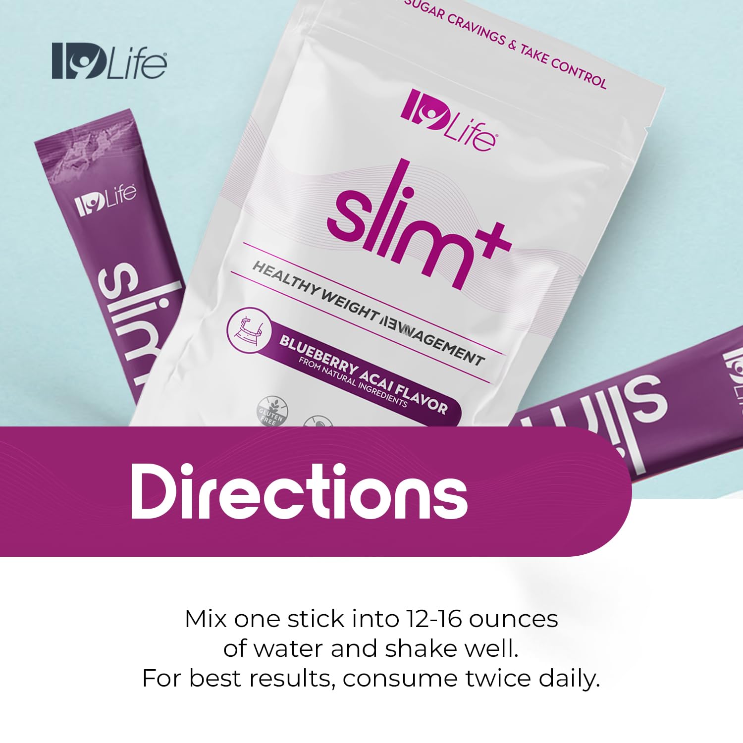 IDLife Slim+ - Weight Management Supplement - Easy to Prepare Delicious Blueberry Acai - AB Mystery