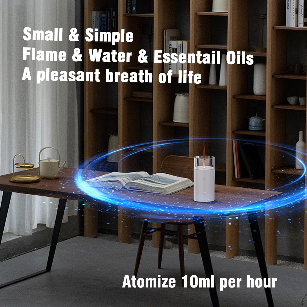 iWeeta Candlelight Diffuser,60ml Rechargeable Battery Operated Low Power Portable 10ml/H Aroma - AB Mystery