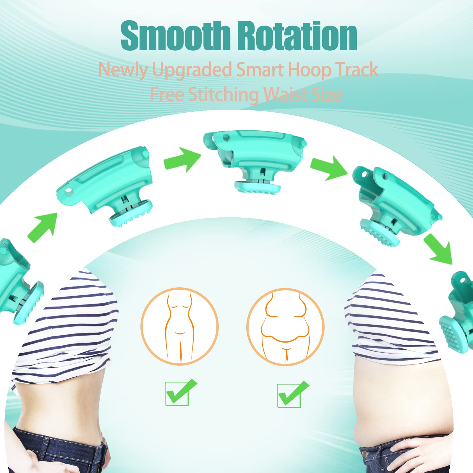 OurStarry 32 Knots Weighted Workout Hoop Plus Size, Smart Waist Exercise Ring - AB Mystery