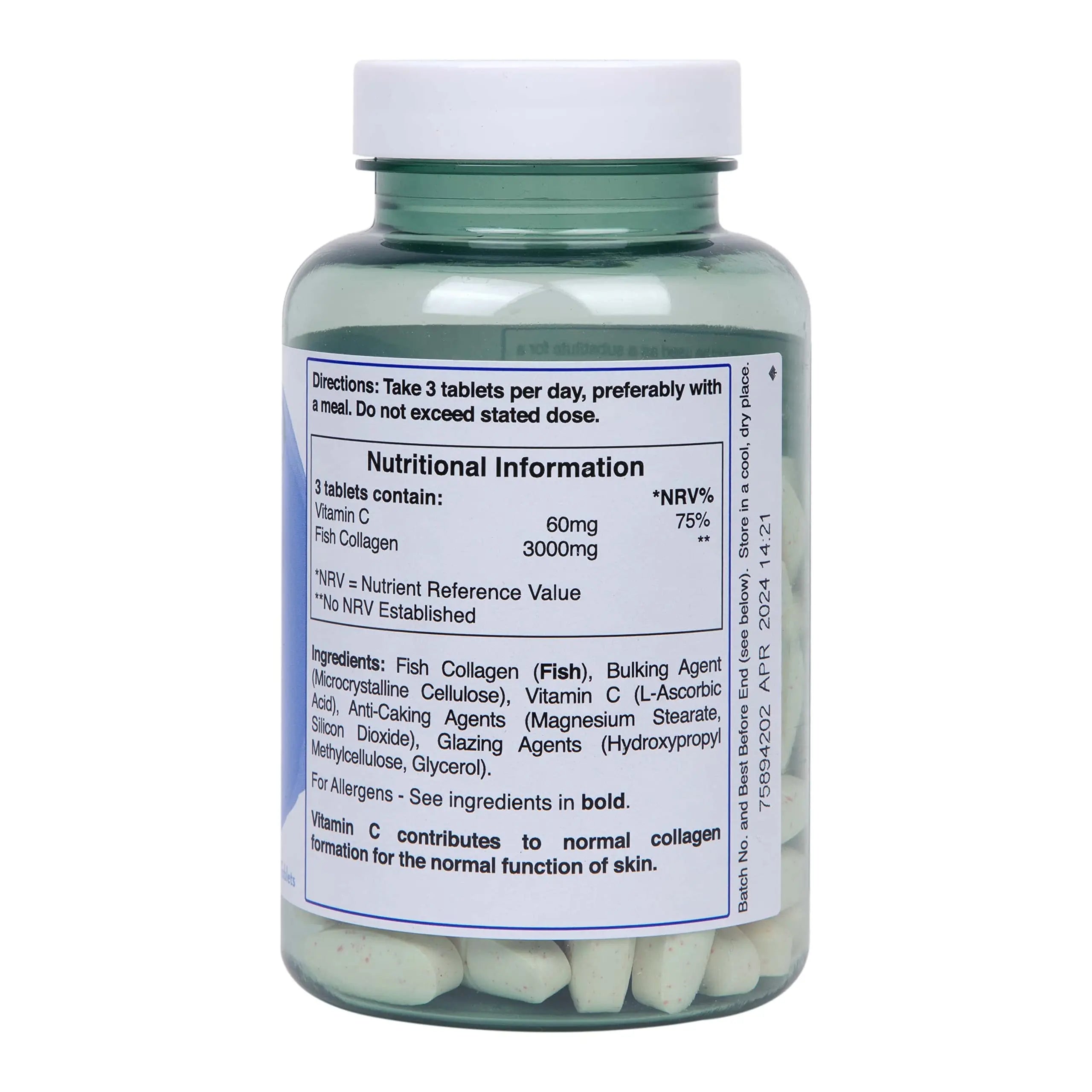 Holland and Barrett Marine Collagen with Vitamin C 3000mg 90 Tablets - AB Mystery