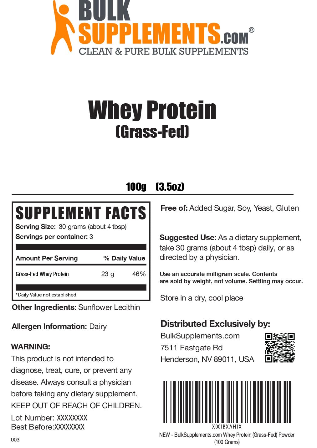 BULKSUPPLEMENTS.COM Grass Fed Whey Protein Powder - Unflavored Whey Protein - AB Mystery
