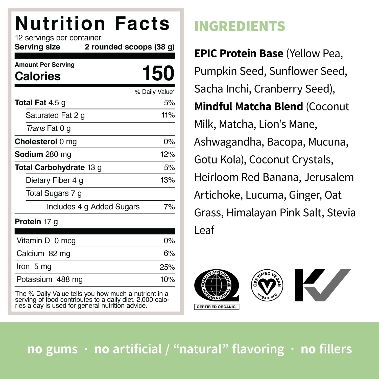 Sprout Living Epic Protein, Plant Based Protein & Superfoods Powder, Mindful Matcha - AB Mystery