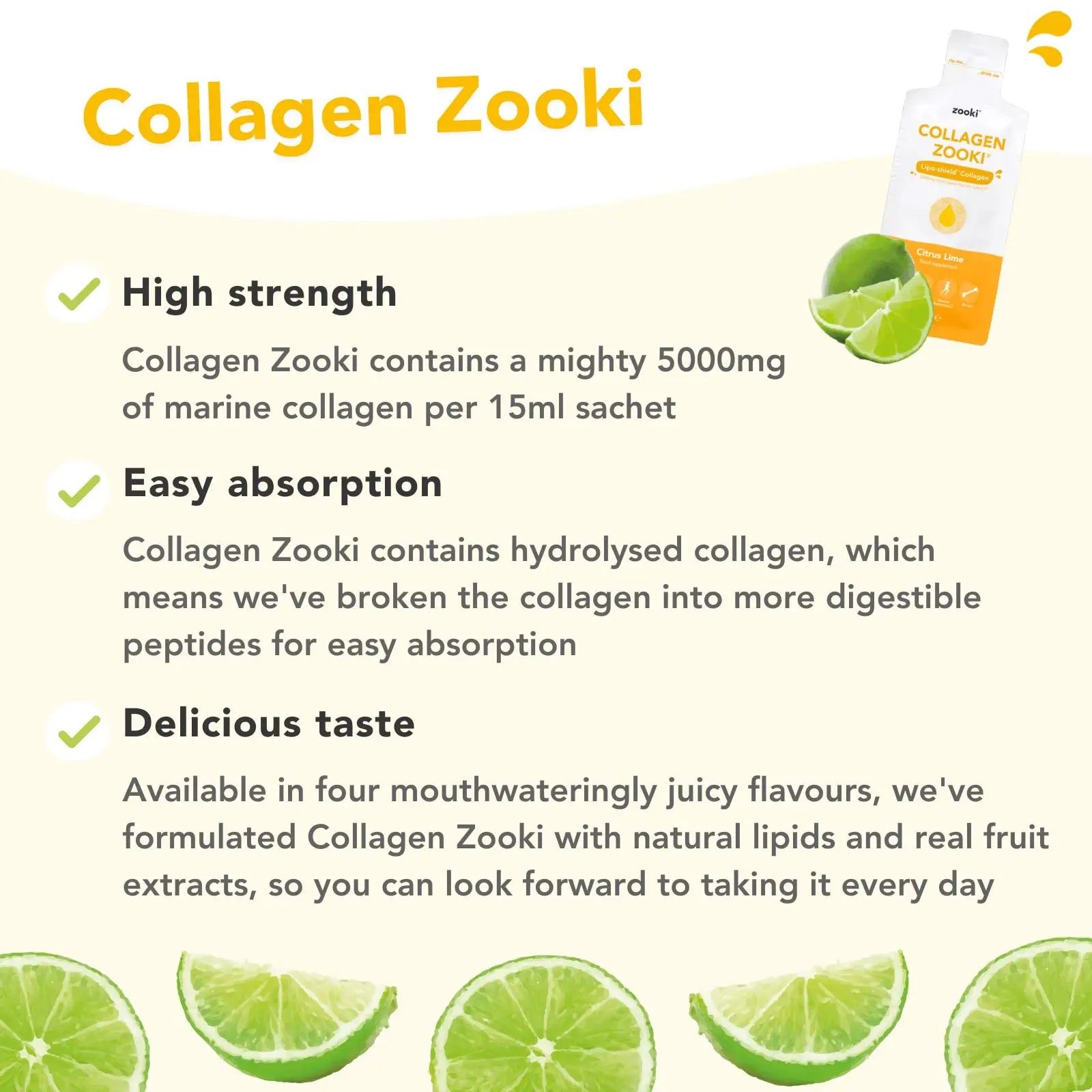 Zooki 5000mg Marine Collagen Liquid Sachets | Hydrolysed Marine Collagen Peptides - AB Mystery