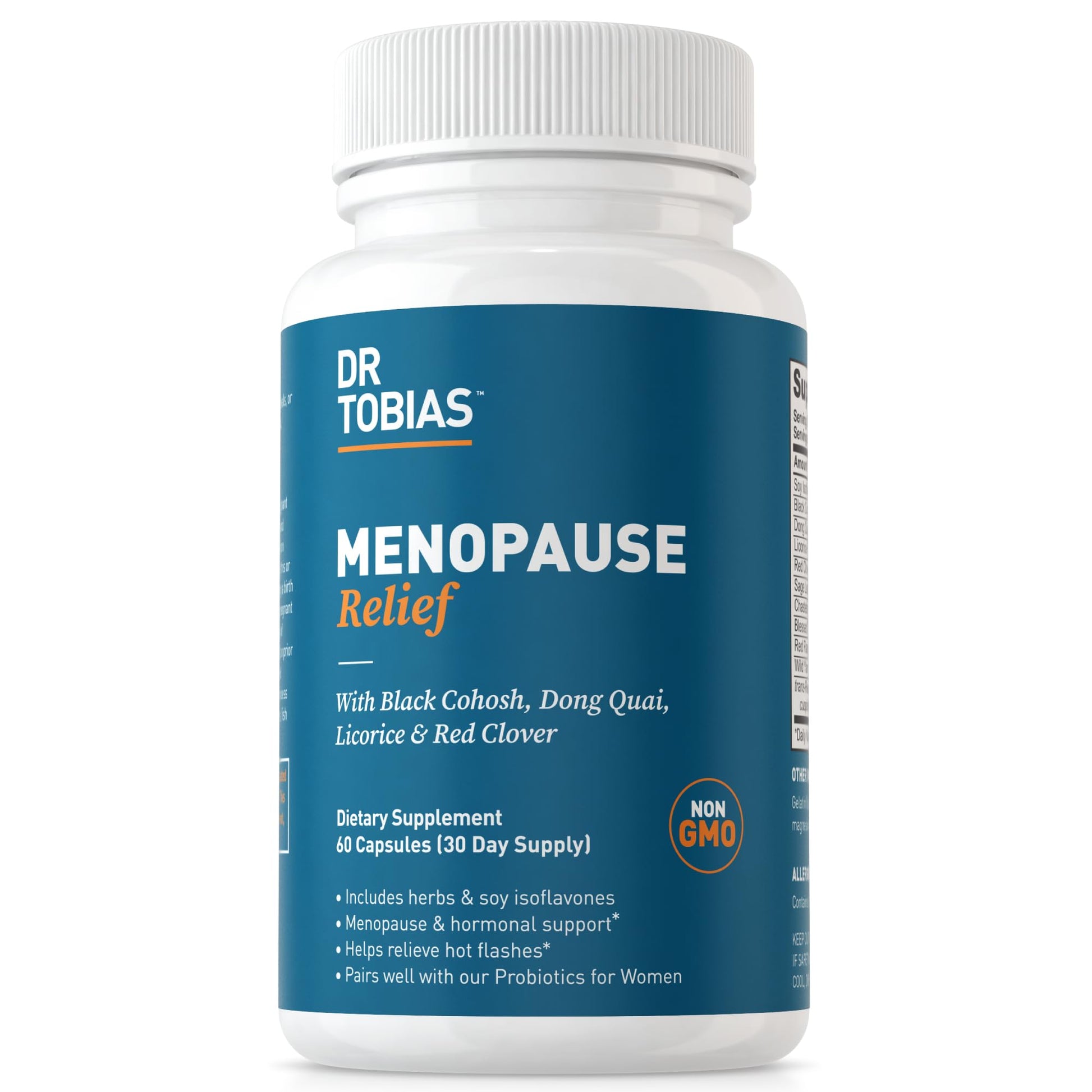 Dr. Tobias Menopause Relief Supplement with Black Cohosh, Soy Isoflavones, and Don Quai