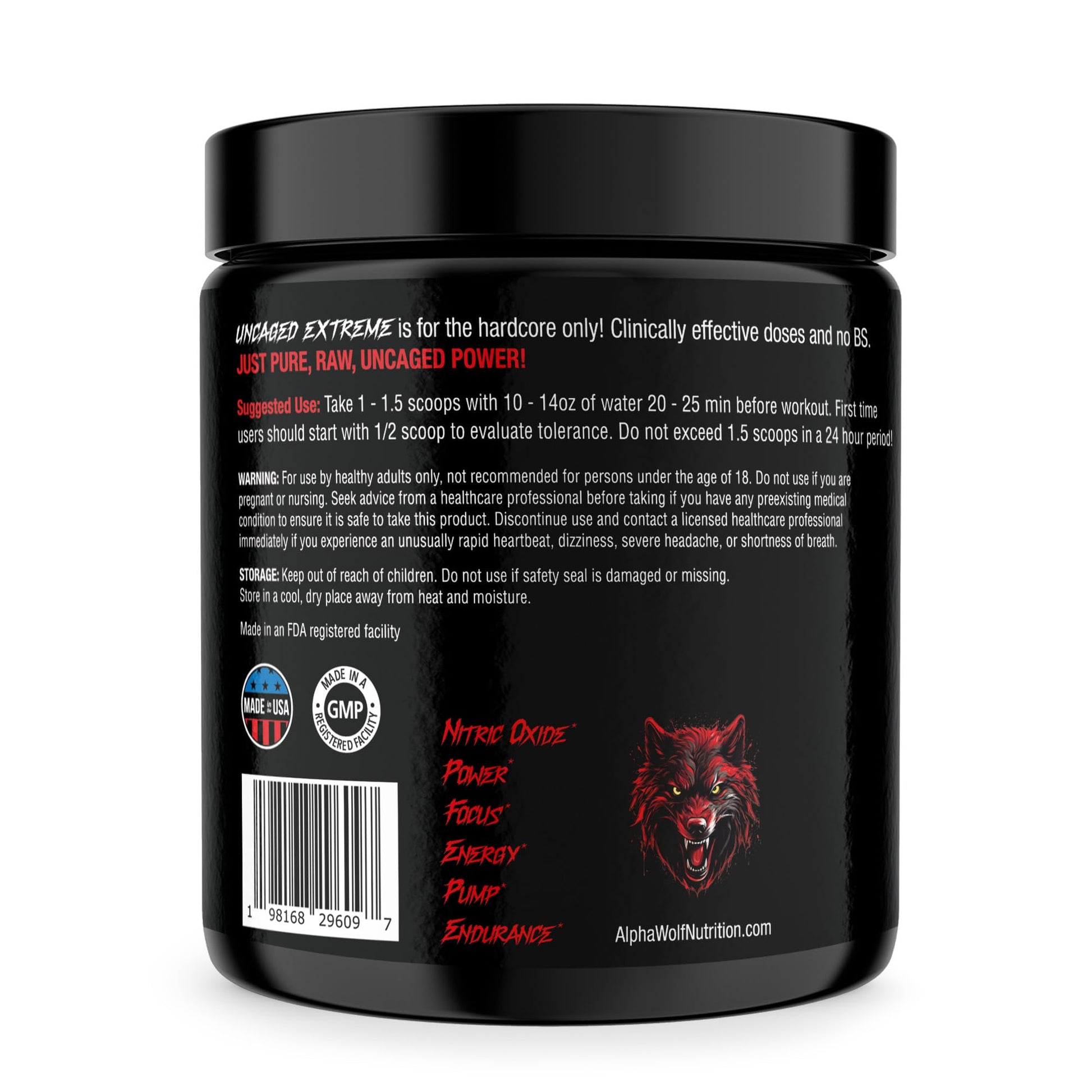 Uncaged Extreme Pre-Workout Powder - Extreme Energy, Focus, Nitric Oxide & Muscle - AB Mystery