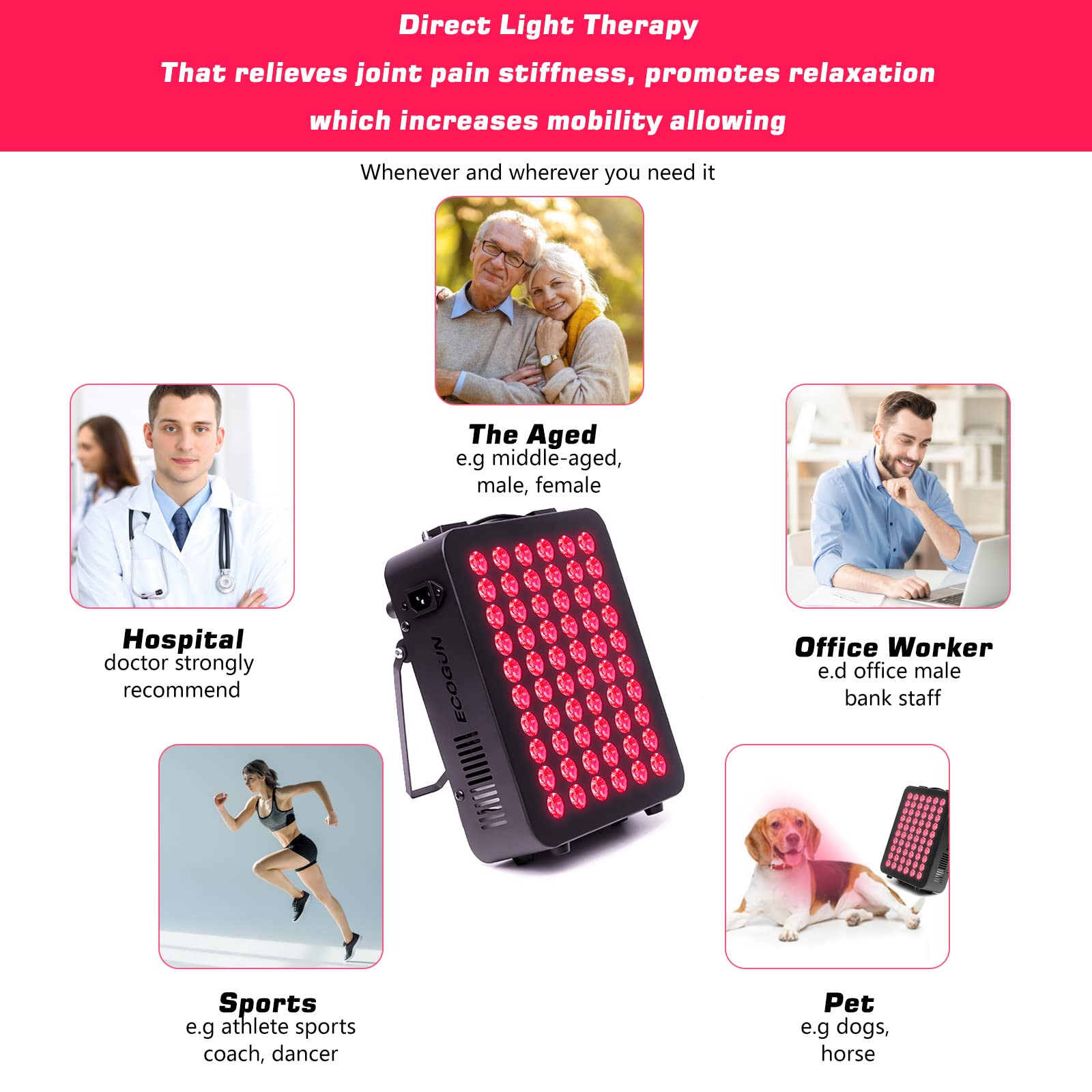 Red Light Therapy Device - Near Infrared Light Therapy with Timer, 60 Clinical Grade LEDs - AB Mystery