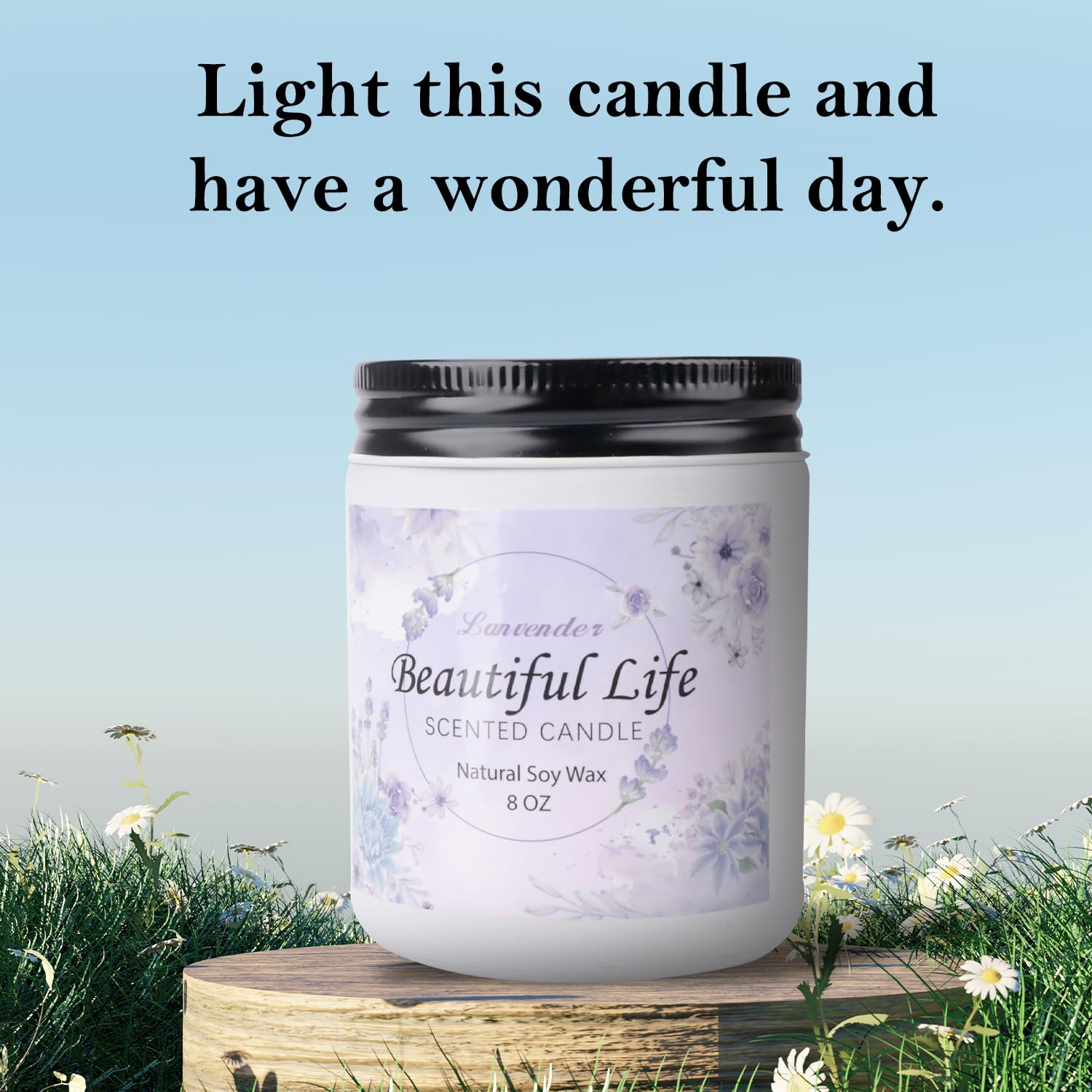 AMIDONSO Lavender Candles for Home Scented,8 oz Aromatherapy Candles Gift,45 Hour Long - AB Mystery