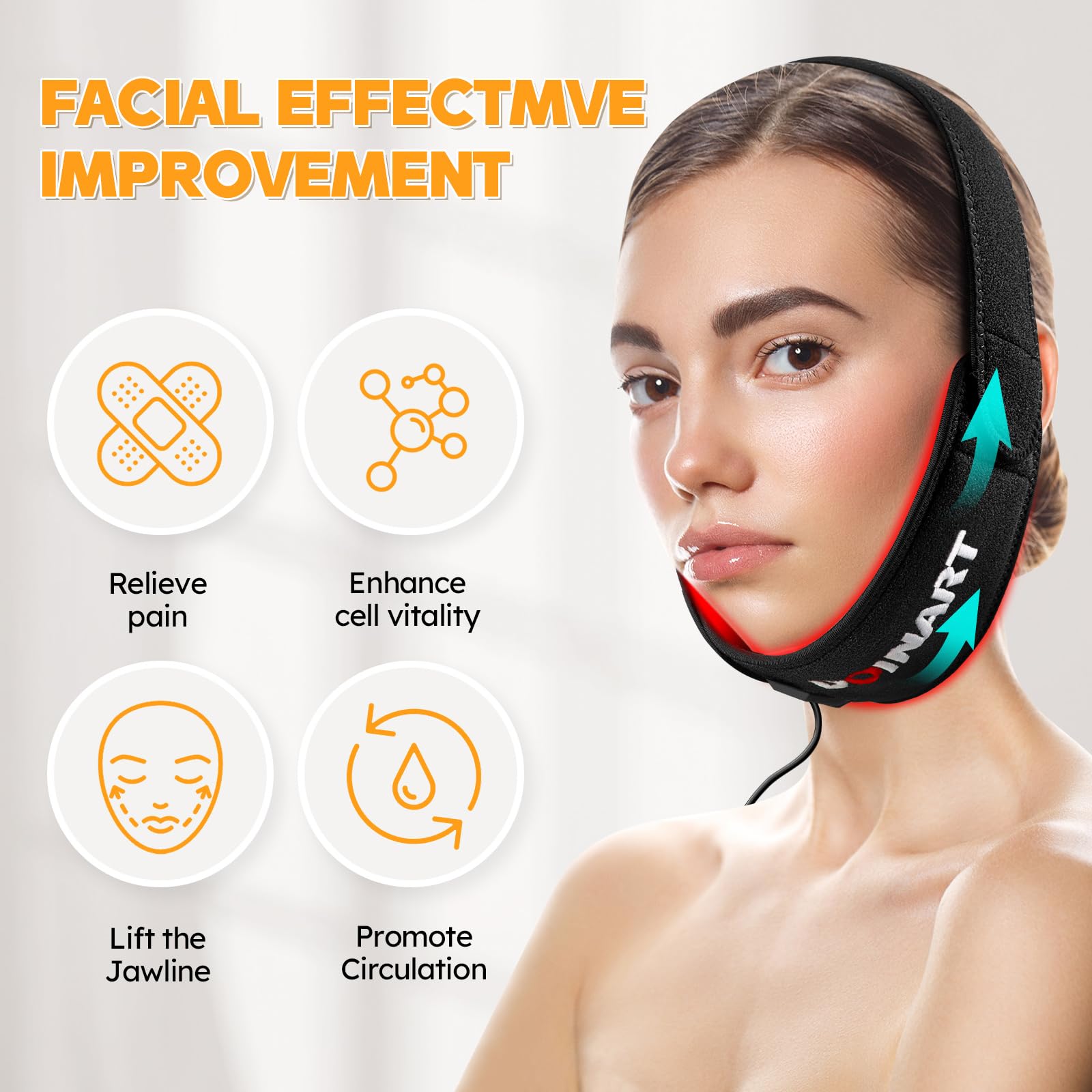 Doinart Red Light Therapy Belt for Neck, Portable Near Infrared Light Therapy for Face - AB Mystery