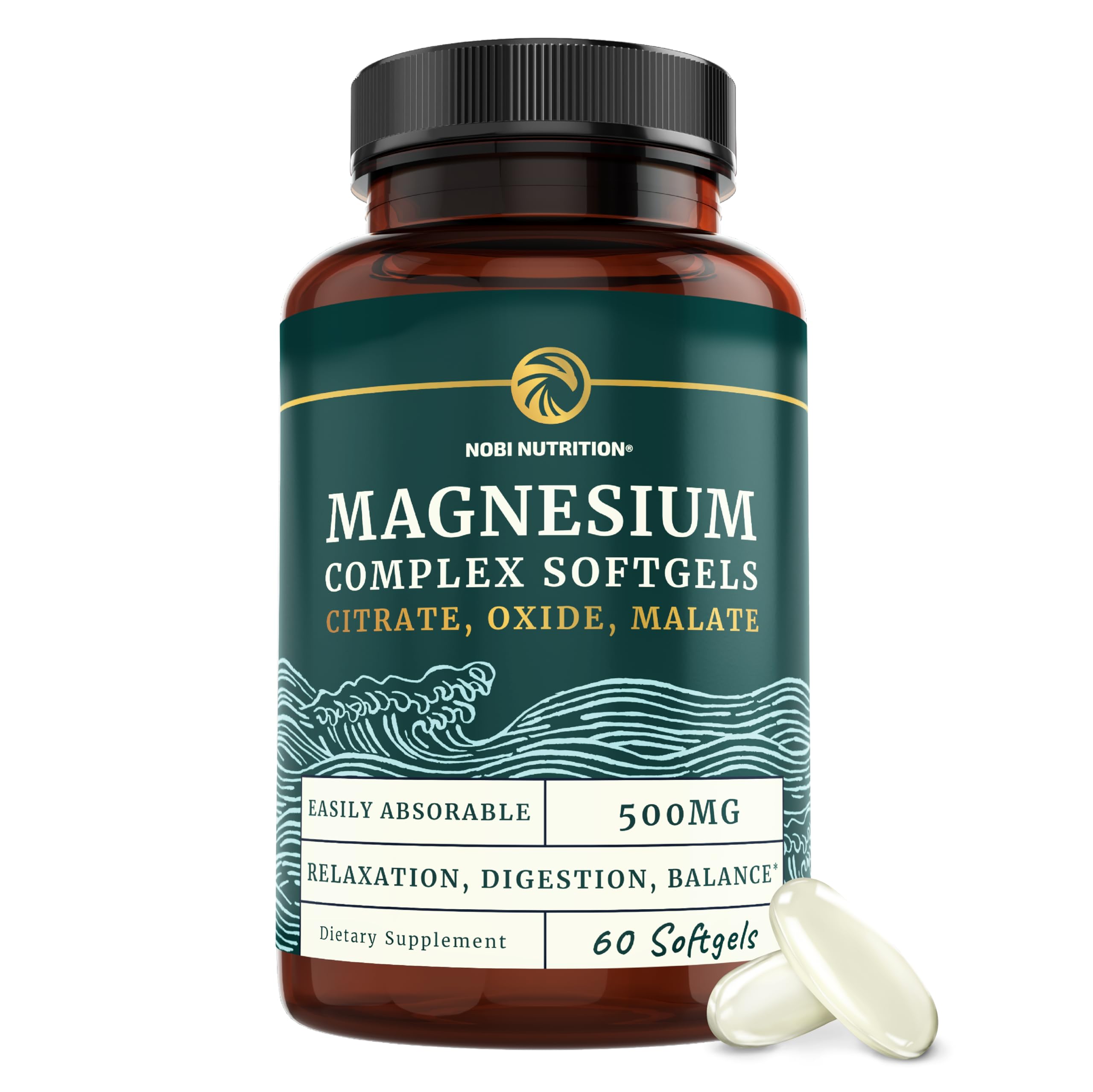 Triple Magnesium Softgels | Citrate, Malate, & Oxide | Highly Absorbable Magnesium 