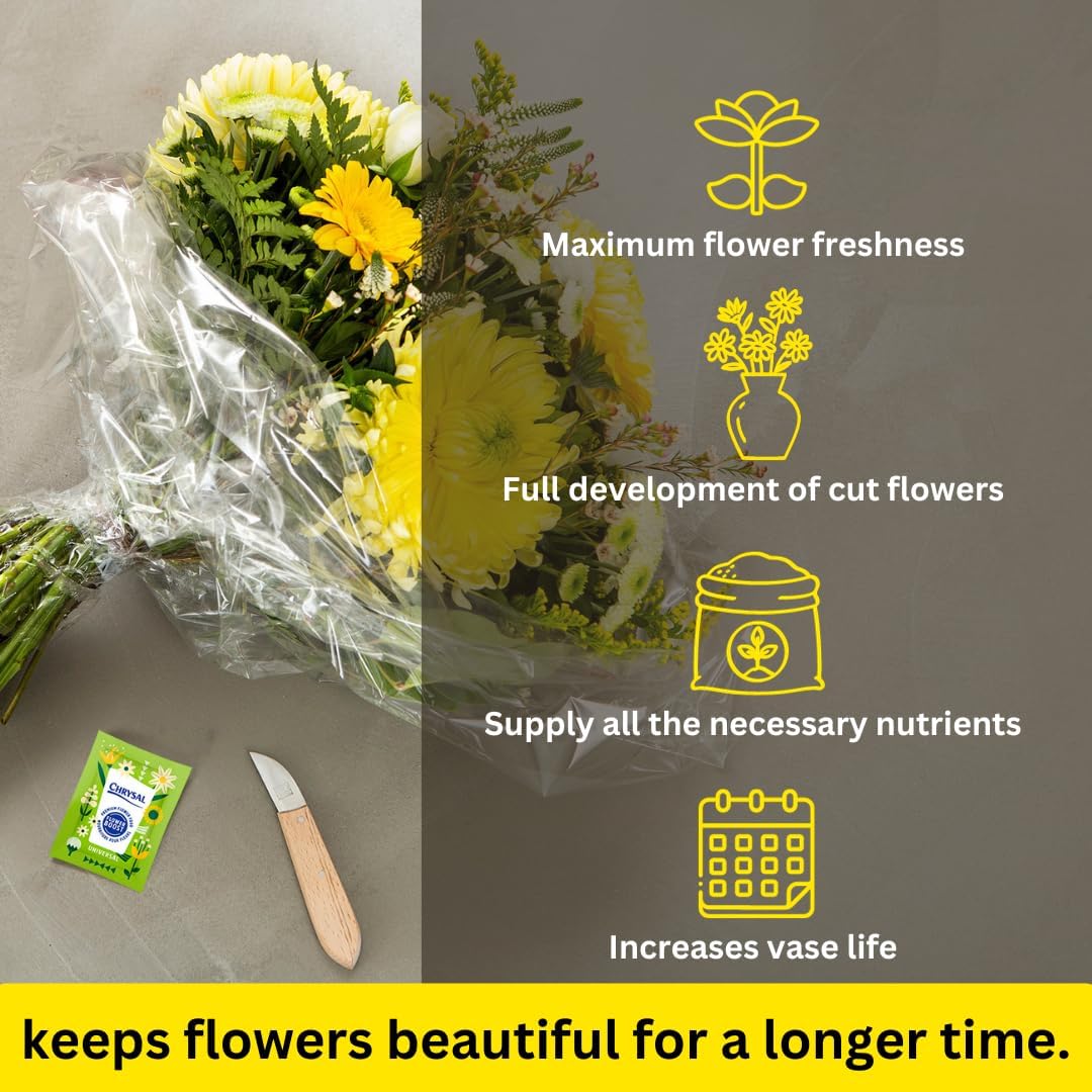 Chrysal Clear Flower Food Packets – Single Packet – Flower Arrangements & Bouquets – Floral Supplies - AB Mystery