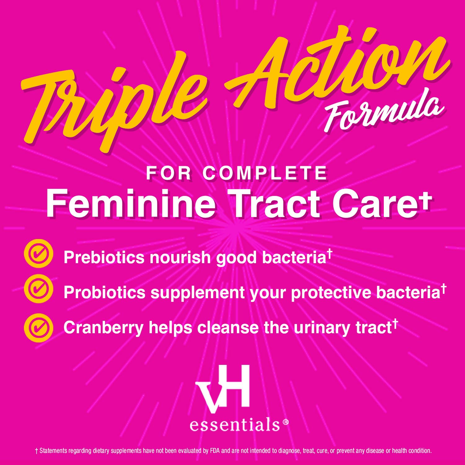 vH essentials Probiotic Gummies with Prebiotics & Cranberry, Concentrated Extract - AB Mystery