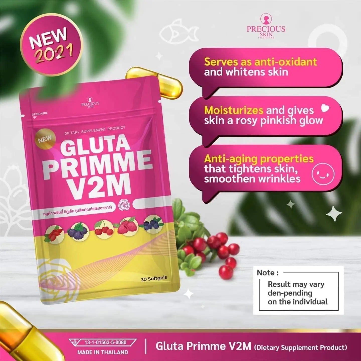 Gluta Prime Super Skin Supplement for Women Authentic 30 Capsule Gluta Prime L - AB Mystery
