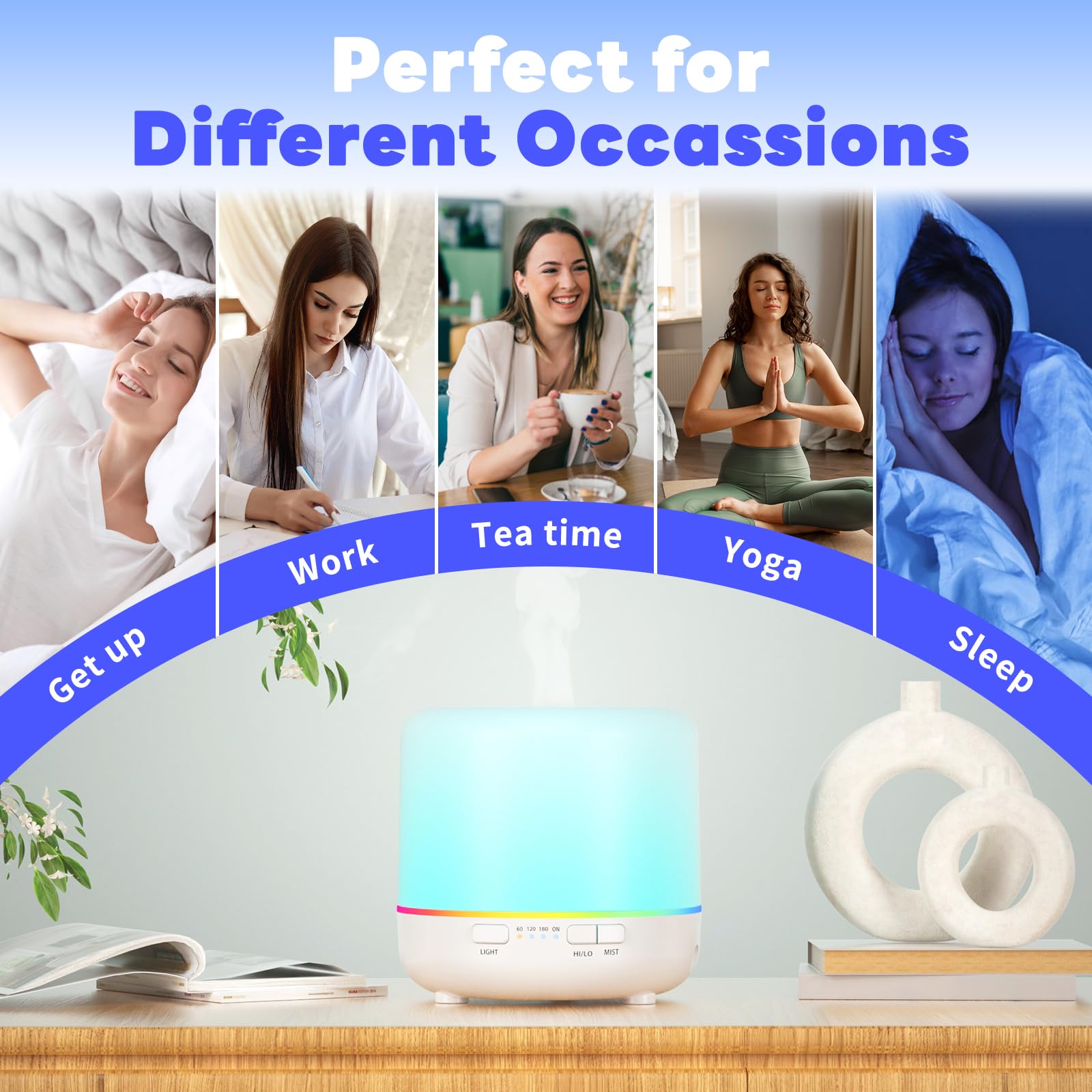Otheya Scent Essential Oil Diffuser 2 Pack 200 ML Ultrasonic Cool Mist Humidifiers and Aroma Diffuser - AB Mystery