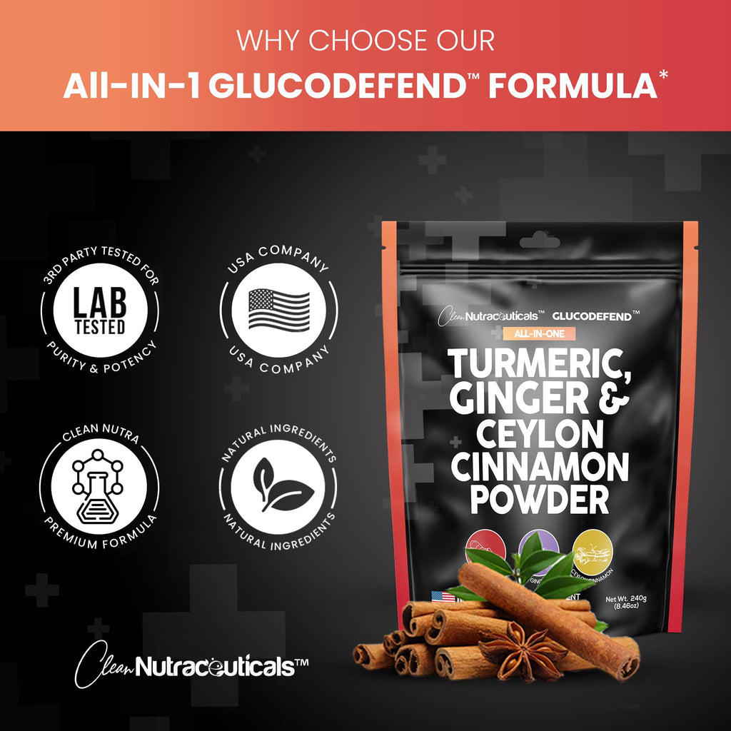 3in1 Turmeric Curcumin Ginger Root & Ceylon Cinnamon Powder Suppleme