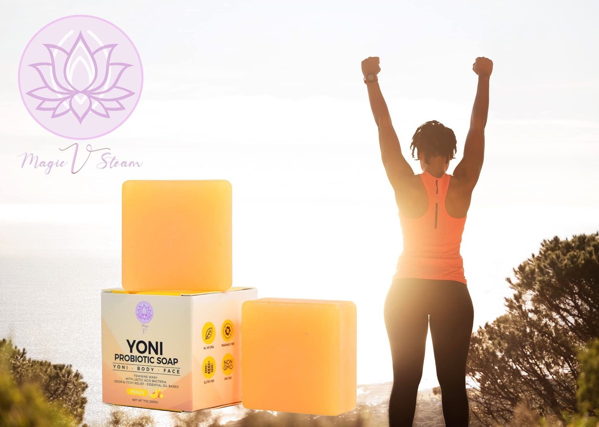 Magic V Steam Probiotic 2 Yoni Soap Bars Feminine Wash and Vaginal Wash Vaginal Odor Eliminator PH - AB Mystery