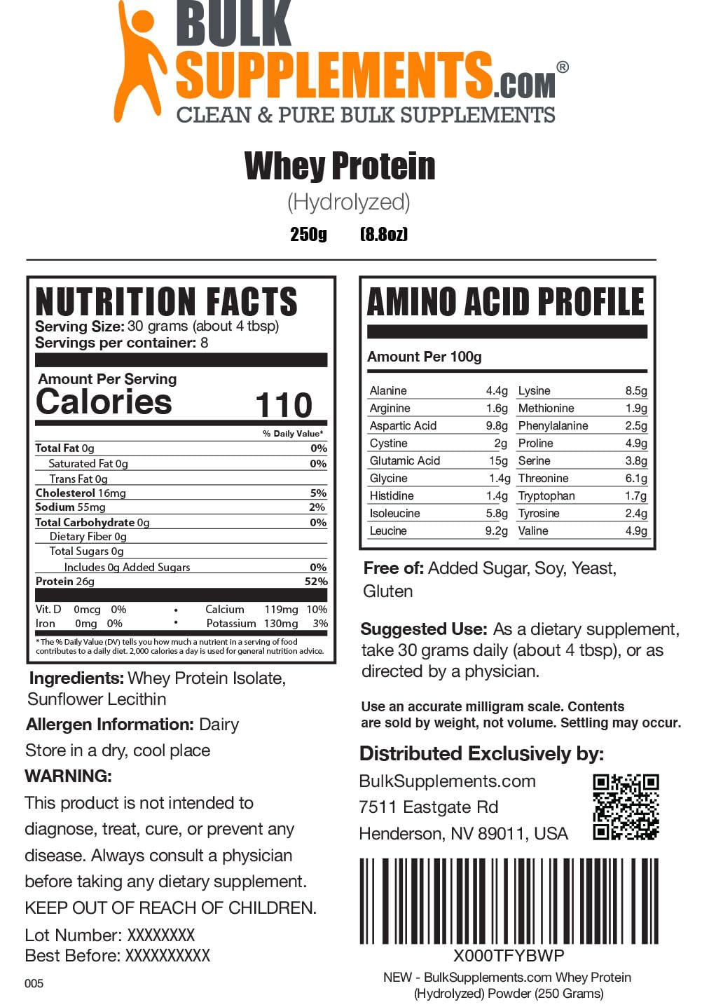 BULKSUPPLEMENTS.COM Hydrolyzed Whey Protein Isolate - Isolate Protein Powder - AB Mystery