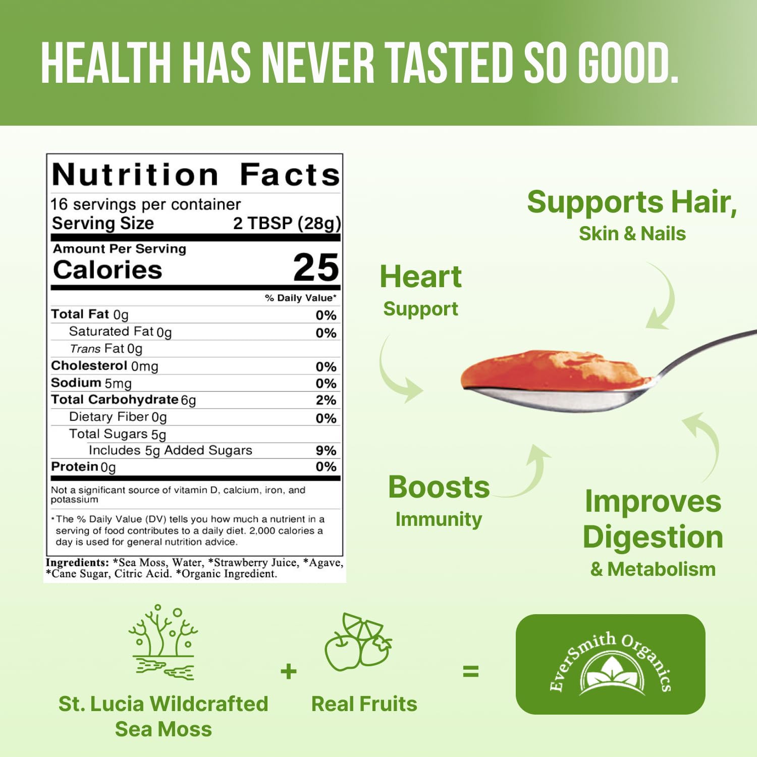 EverSmith Organics - Wildcrafted Irish Sea Moss Gel | Made in USA | Rich in Vitamins - AB Mystery