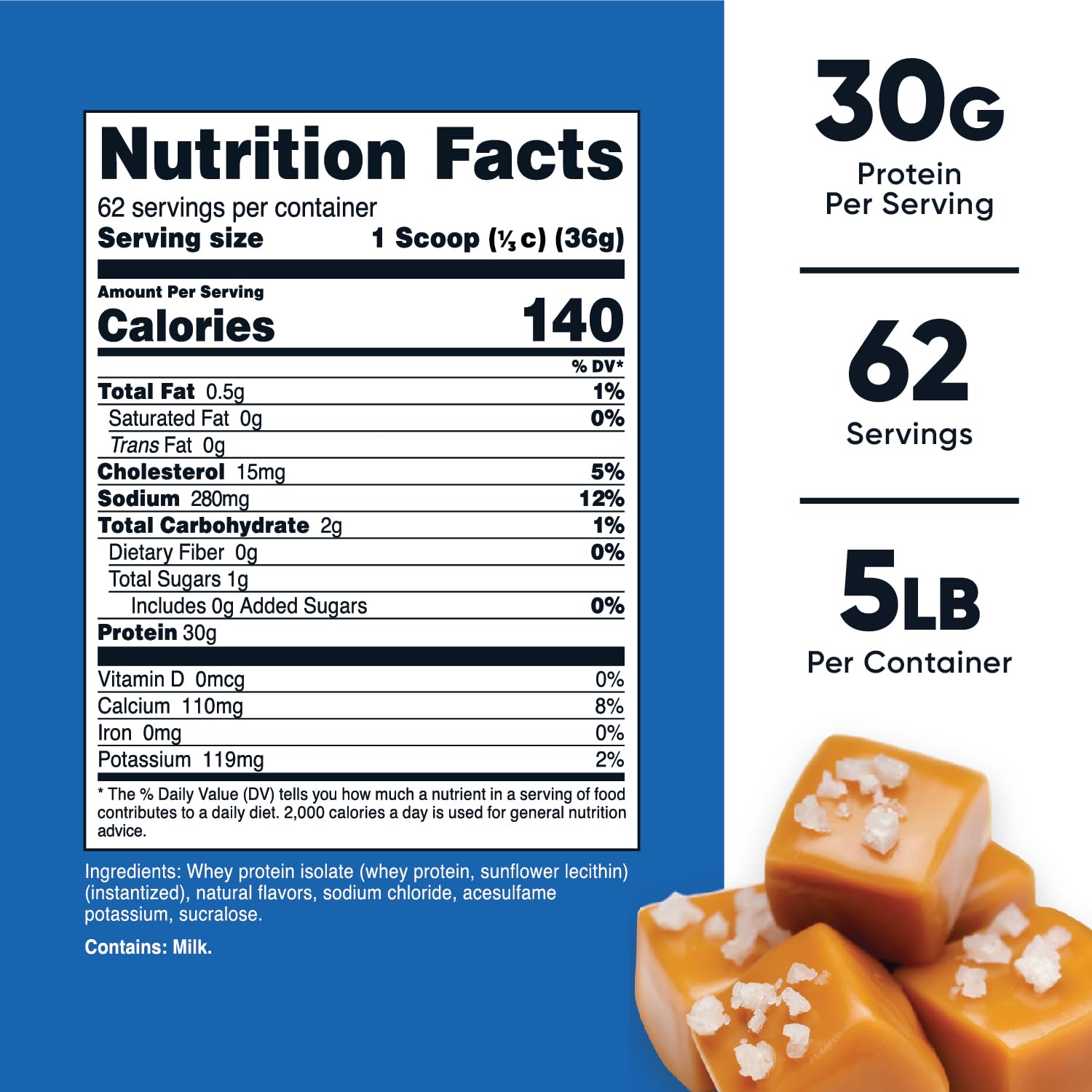 Nutricost Whey Protein Isolate (Salted Caramel, 5LBS) - AB Mystery