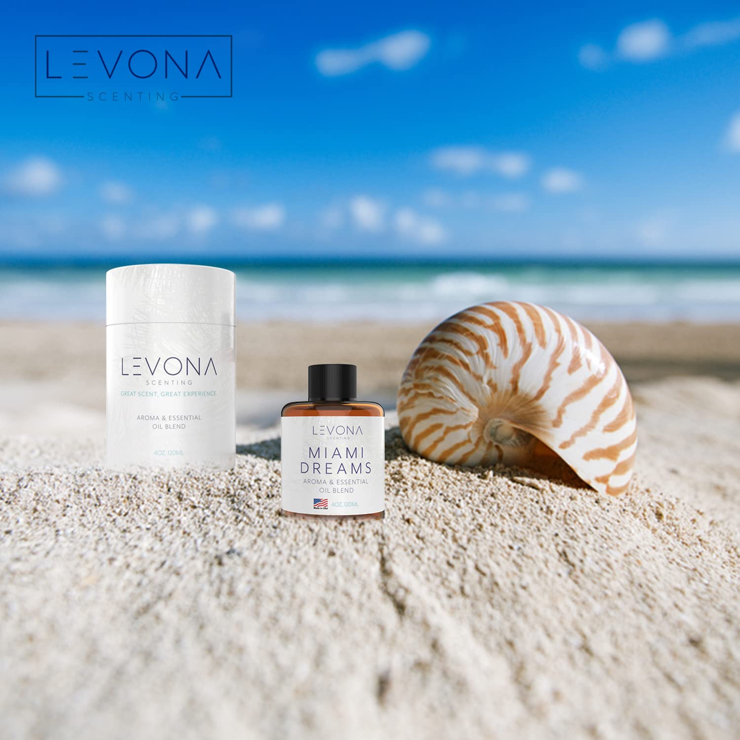 Levona Scent Essential Oils for Diffusers for Home: Miami Dreams Hotel & Home Luxury Scents Fragrance Oil - AB Mystery
