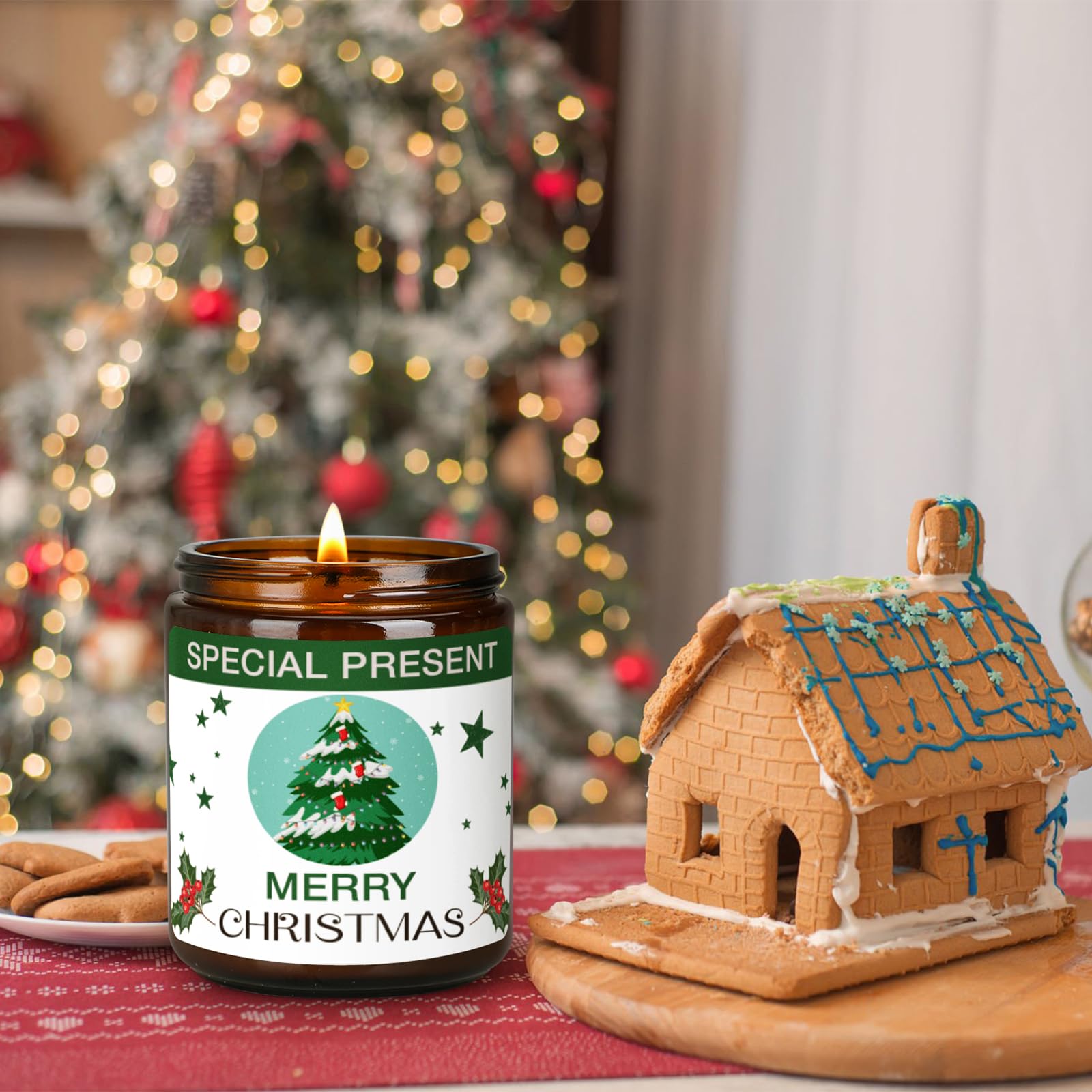 Christmas Candle Set Scented Candle Gift Set, 4 Pack 28 oz Christmas Scented Candles Over 180 Hours - AB Mystery