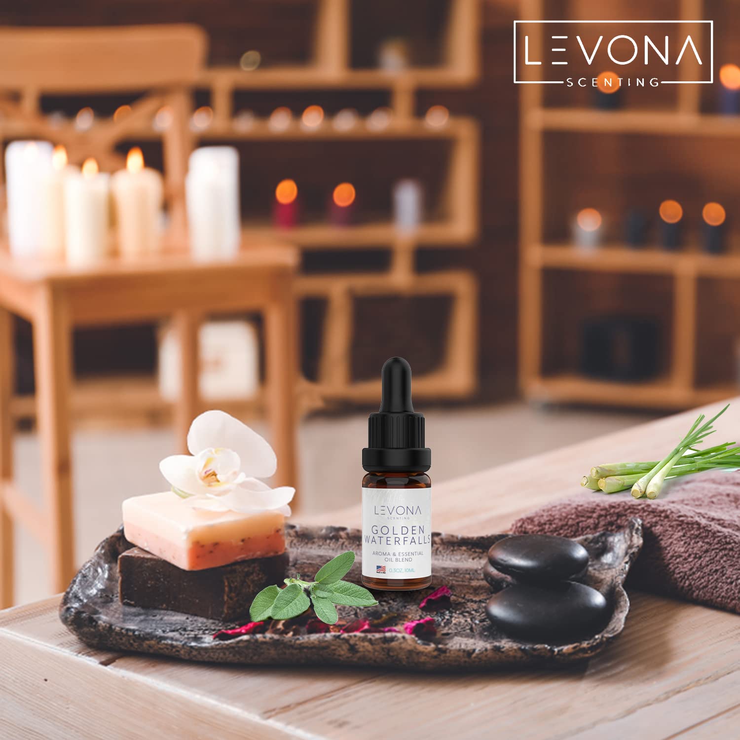 Levona Scent Pure Essential Oils for Diffusers for Home, Hotel & Office - Golden Waterfalls - AB Mystery