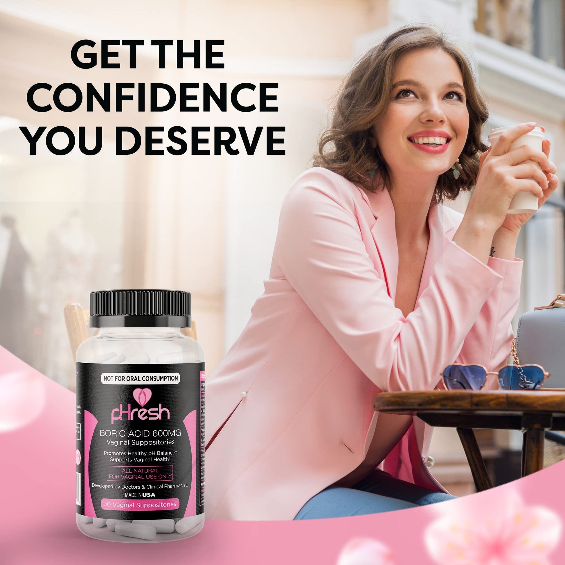 pHresh Boric Acid Suppositories and DIM Supplement - AB Mystery