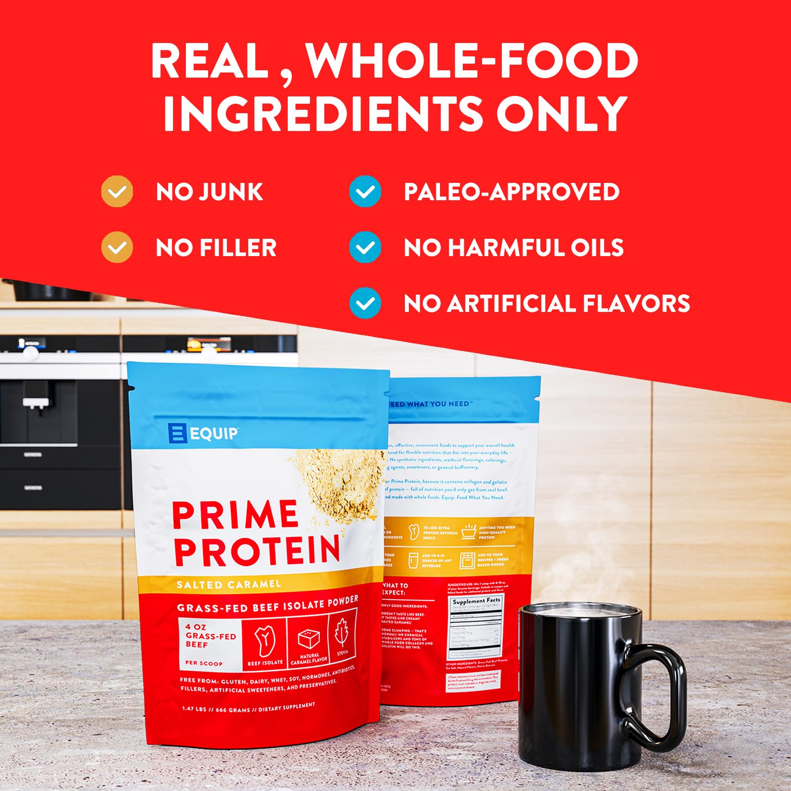 Equip Foods Prime Protein - Grass Fed Beef Protein Powder Isolate - Paleo and Keto - AB Mystery