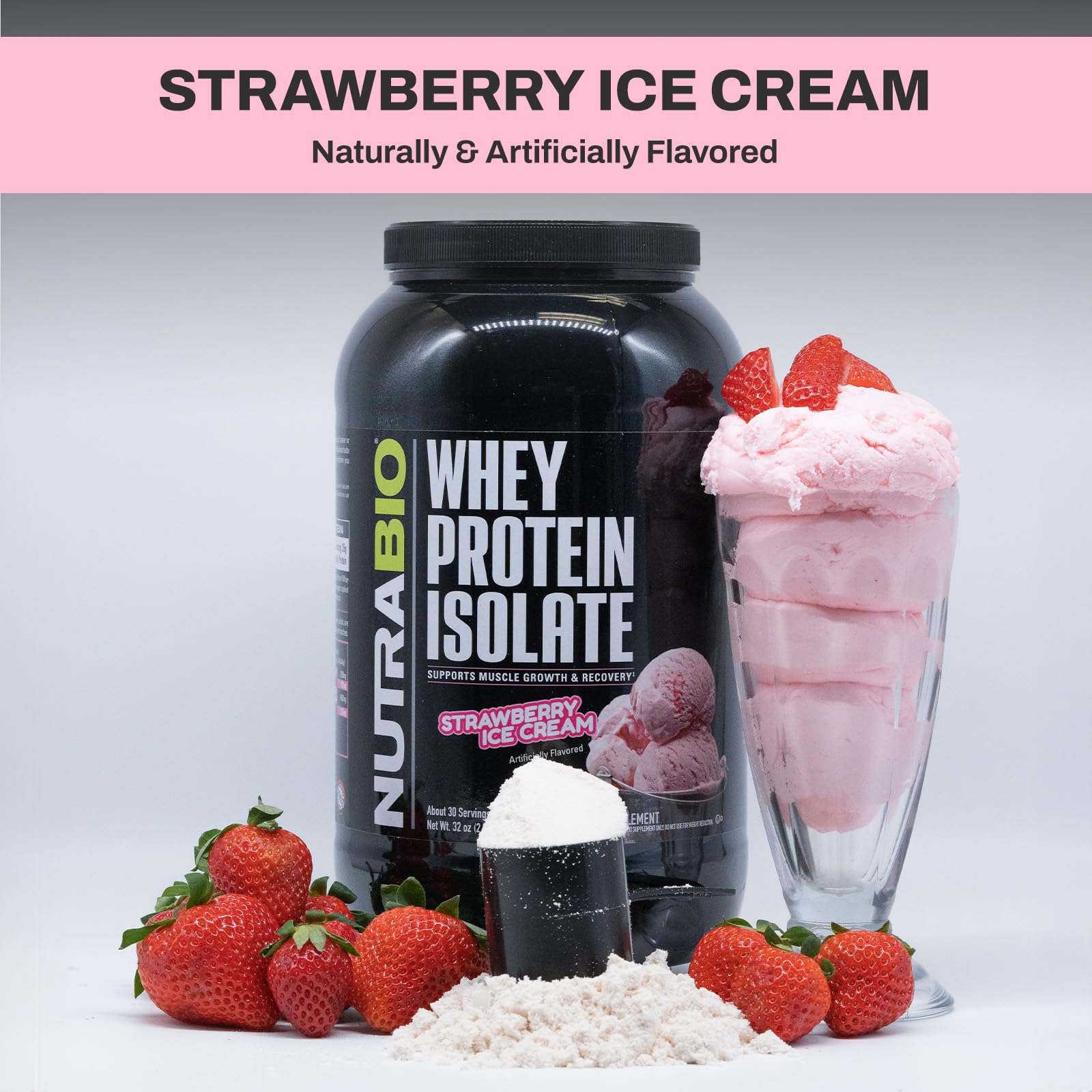 NutraBio Whey Protein Isolate Supplement – 25g of Protein Per Scoop with Complete - AB Mystery
