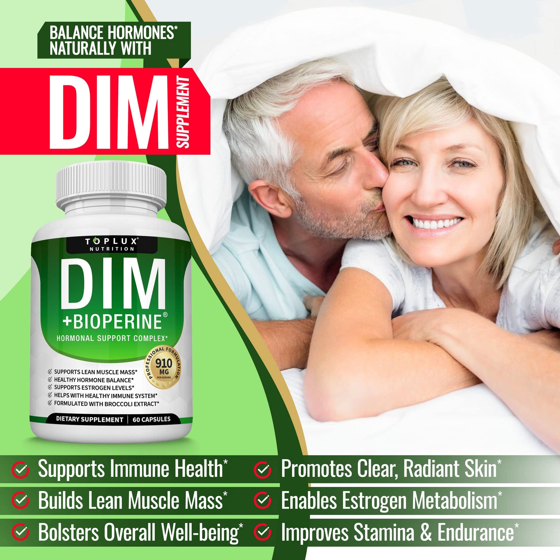 Dim Supplement 910 mg Plus BioPerine Complex - Diindolylmethane to Support Hormone Balance - AB Mystery