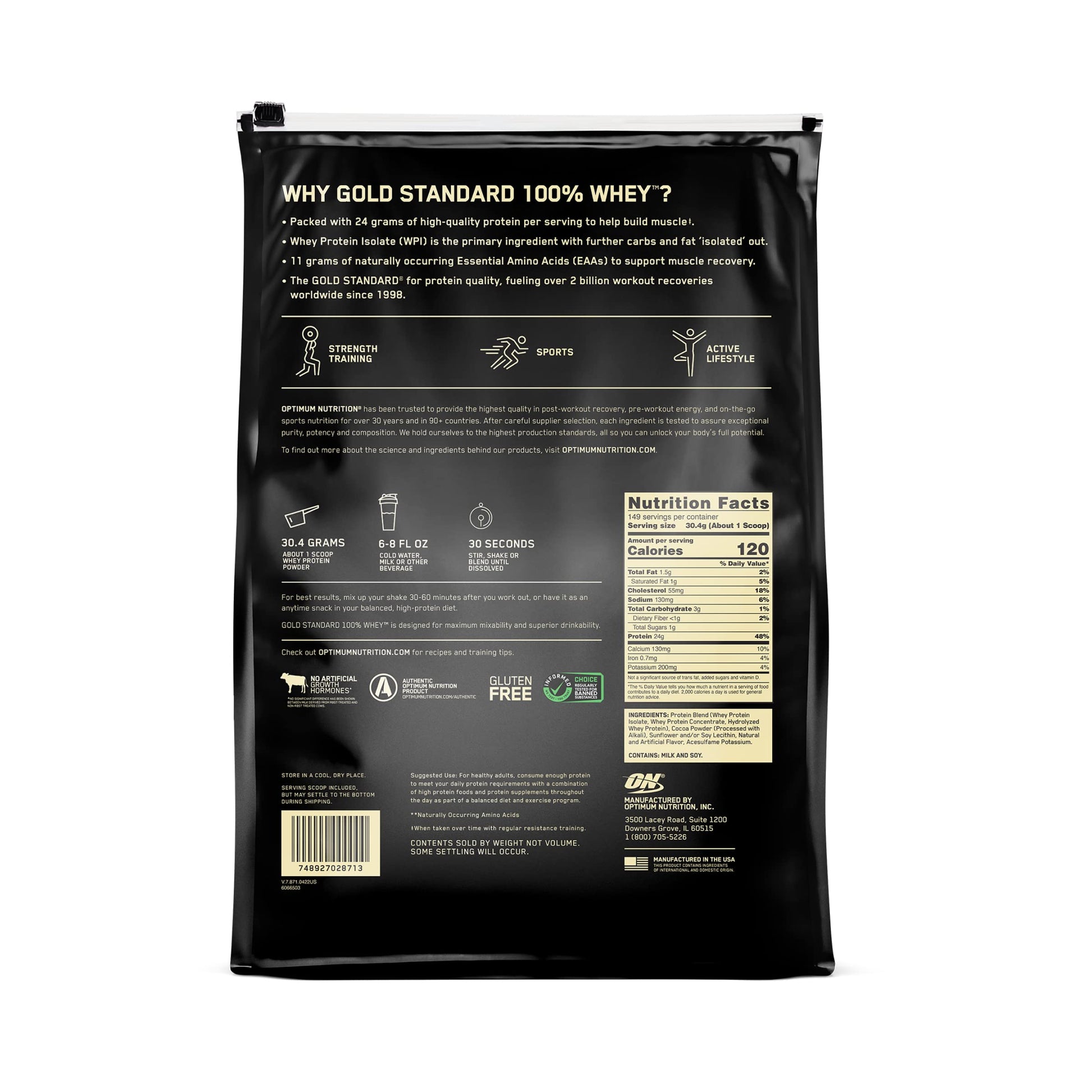 Optimum Nutrition Gold Standard 100% Whey Protein Powder, Double Rich Chocolate - AB Mystery