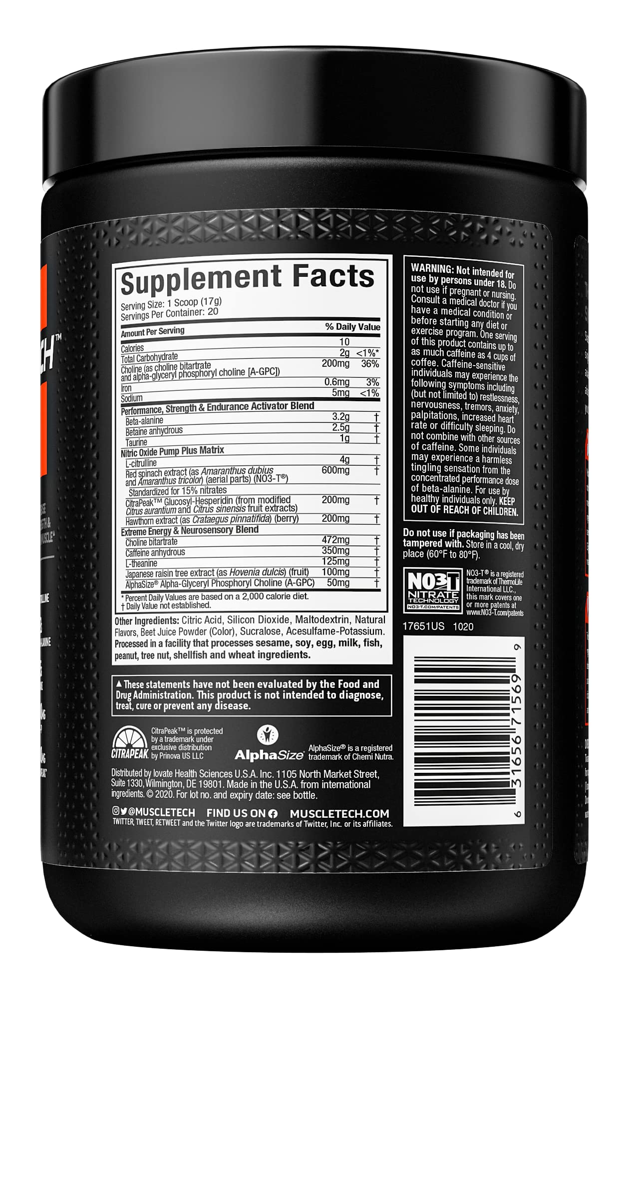 Pre Workout Powder MuscleTech Shatter Pre-Workout PreWorkout Powder - AB Mystery