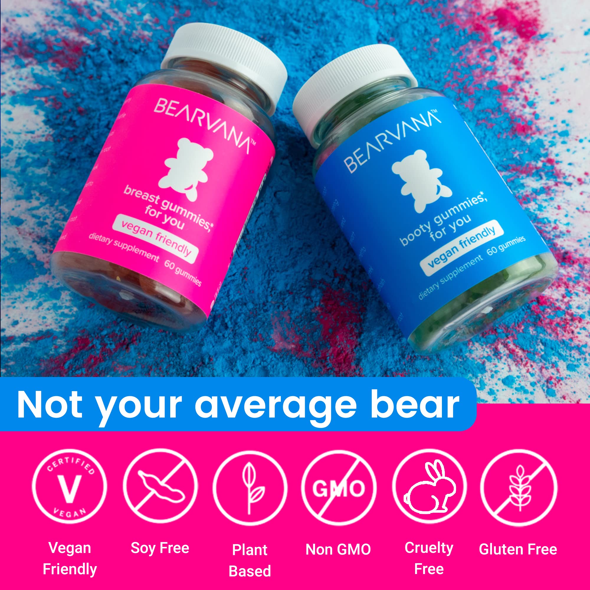 BEARVANA Gummies Combo Pack - Chest and Bum Gummies - Workout Aid - Women’s - AB Mystery