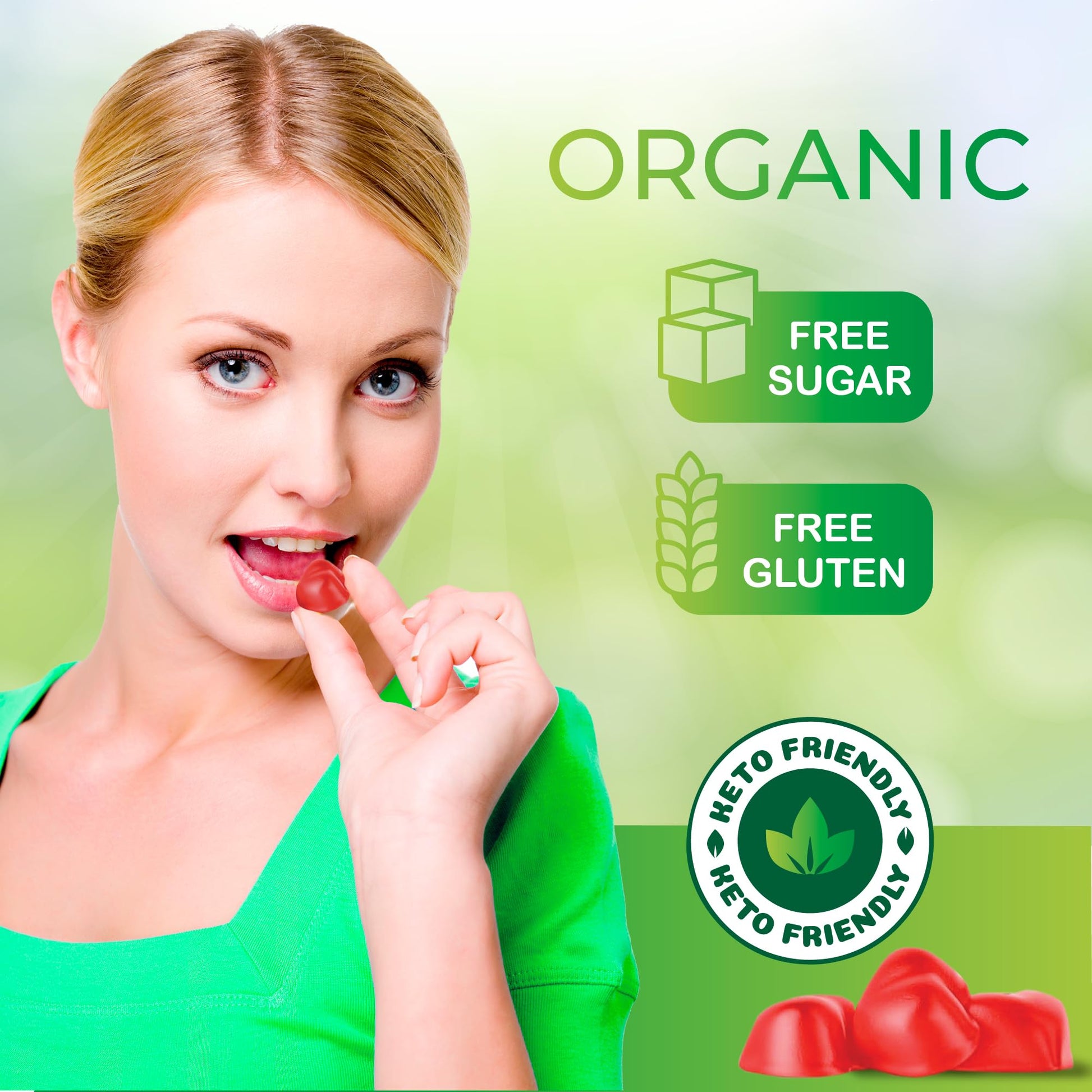 Organic Keto ACV Gummies for Advanced Weight Loss Fat Burn - Sugar Gluten Free Apple - AB Mystery