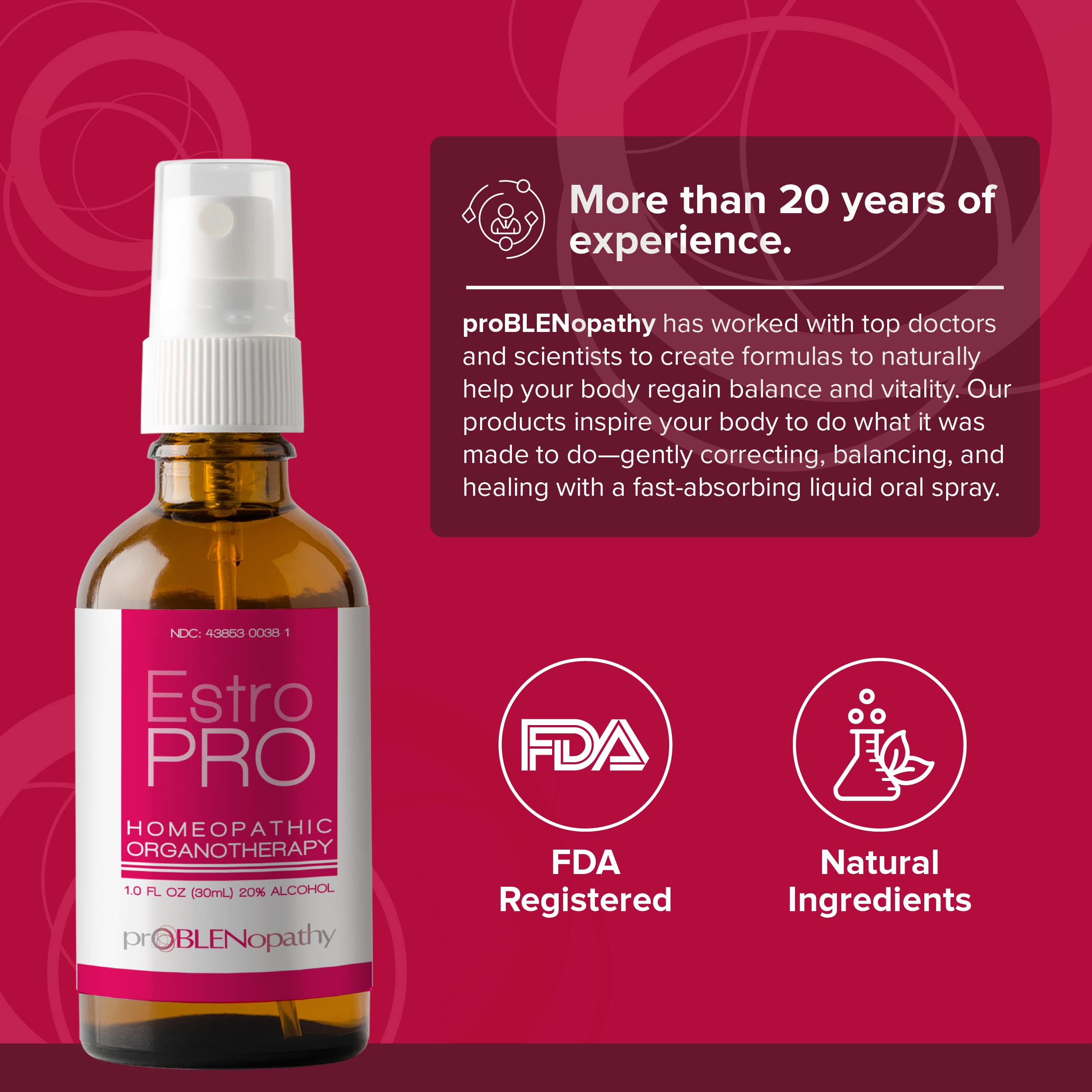 proBLEN Estrogen & Progesterone Oral Spray for Hormone Balance & Menopause Care 30ml - AB Mystery