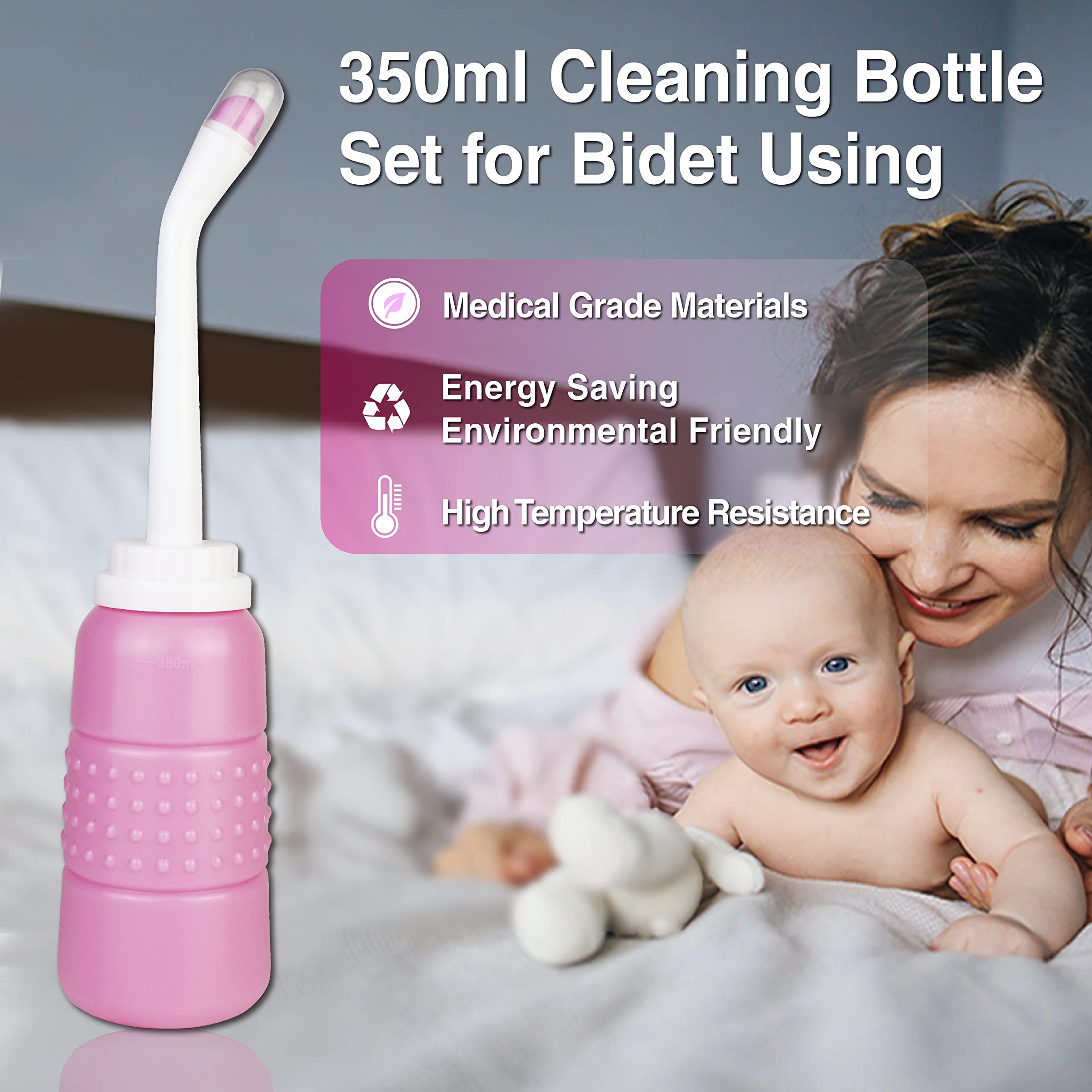 TopQuaFocus 12oz Perineal Bottle for Postpartum Care Portable Travel Peri Sprayer Bidet Postpartum - AB Mystery