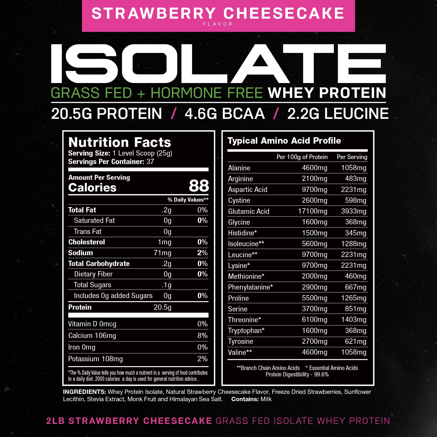 Muscle Feast Grass-Fed Whey Protein Isolate, All Natural Hormone Free Pasture Raised - AB Mystery